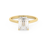 Emerald Solitaire Lab Grown Diamond Engagement Ring