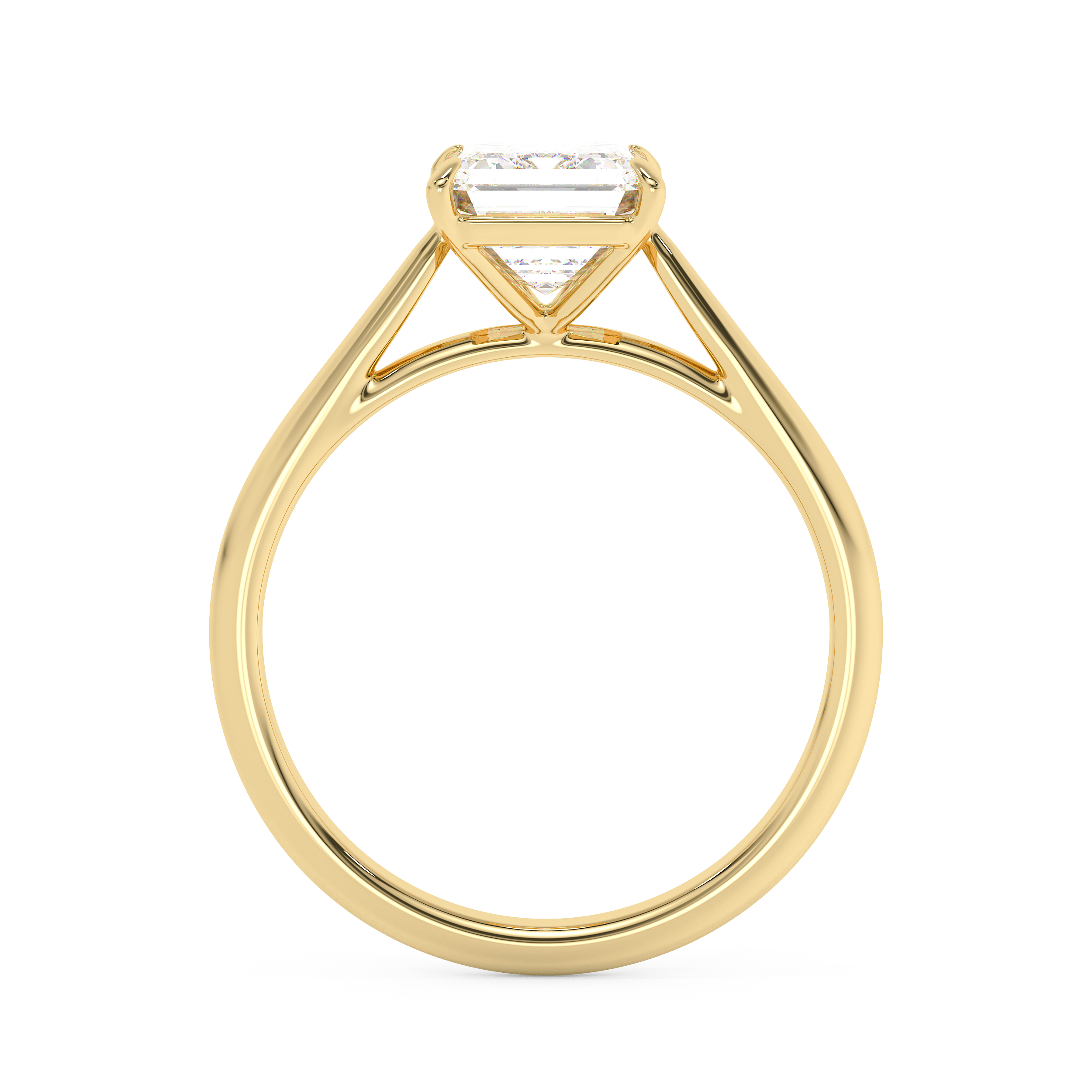 Emerald Solitaire Lab Grown Diamond Engagement Ring