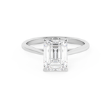 Emerald Solitaire Lab Grown Diamond Engagement Ring