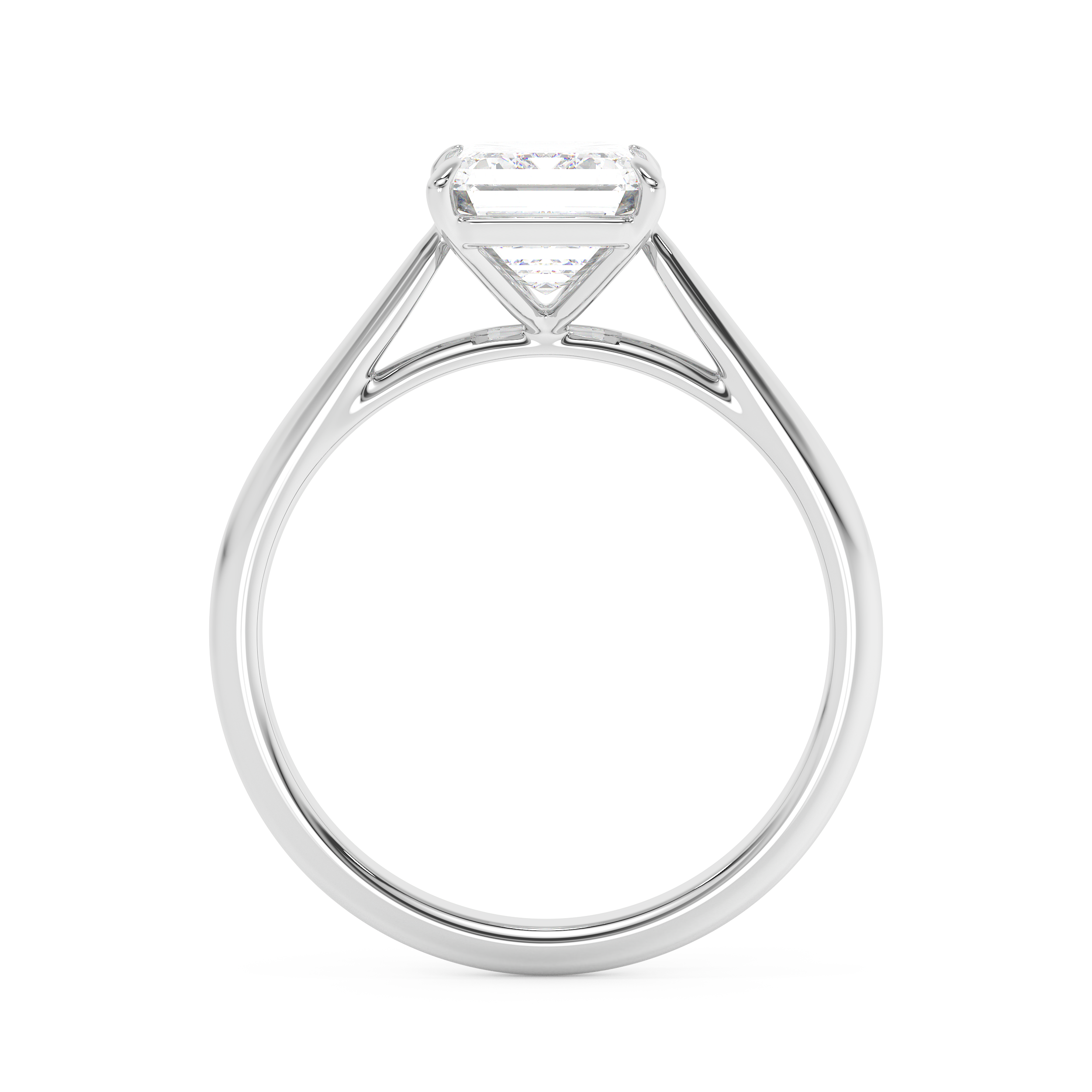 Emerald Solitaire Lab Grown Diamond Engagement Ring