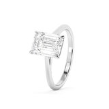Emerald Solitaire Lab Grown Diamond Engagement Ring