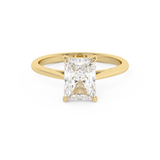 Emerald Solitaire Lab Grown Diamond Engagement Ring