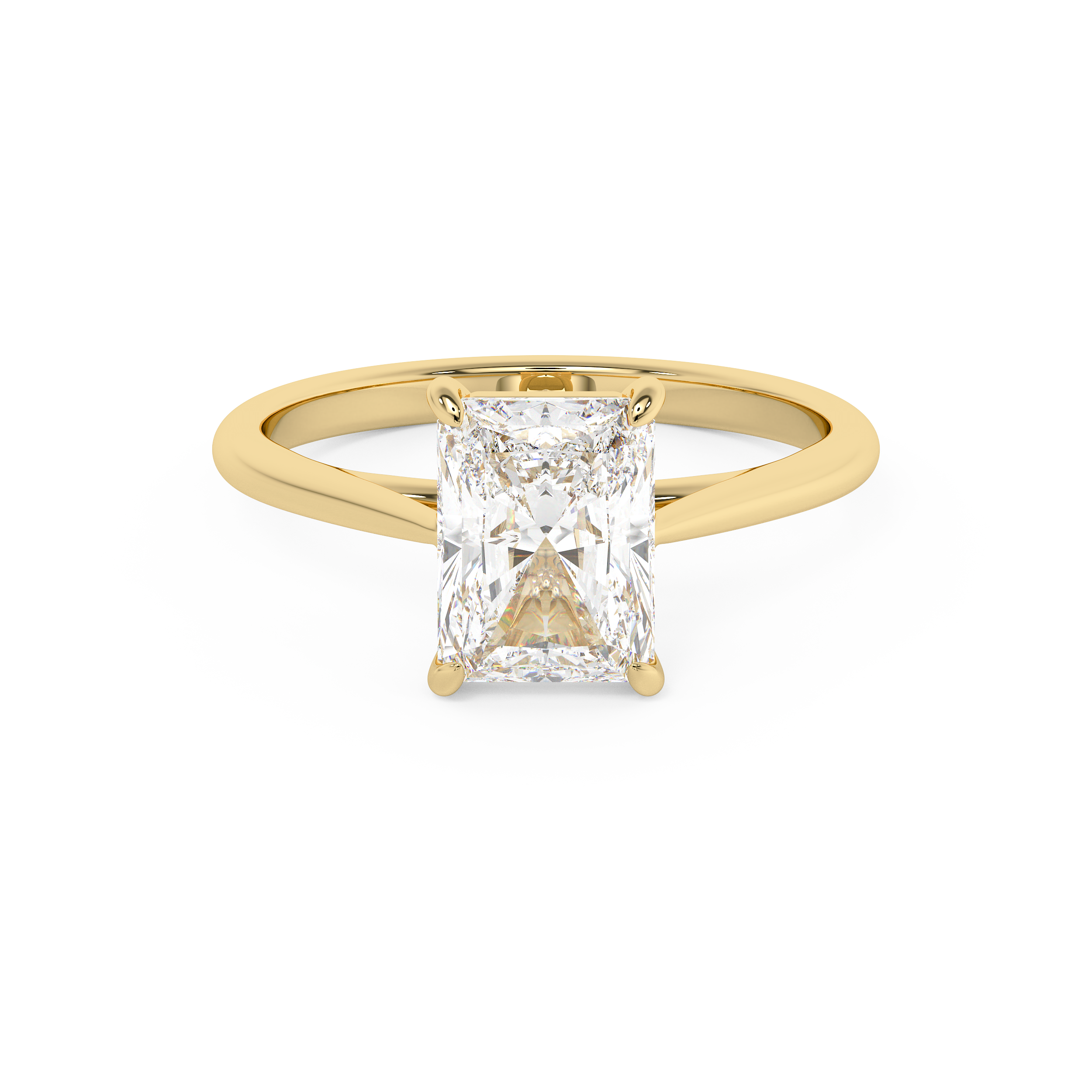 Emerald Solitaire Lab Grown Diamond Engagement Ring