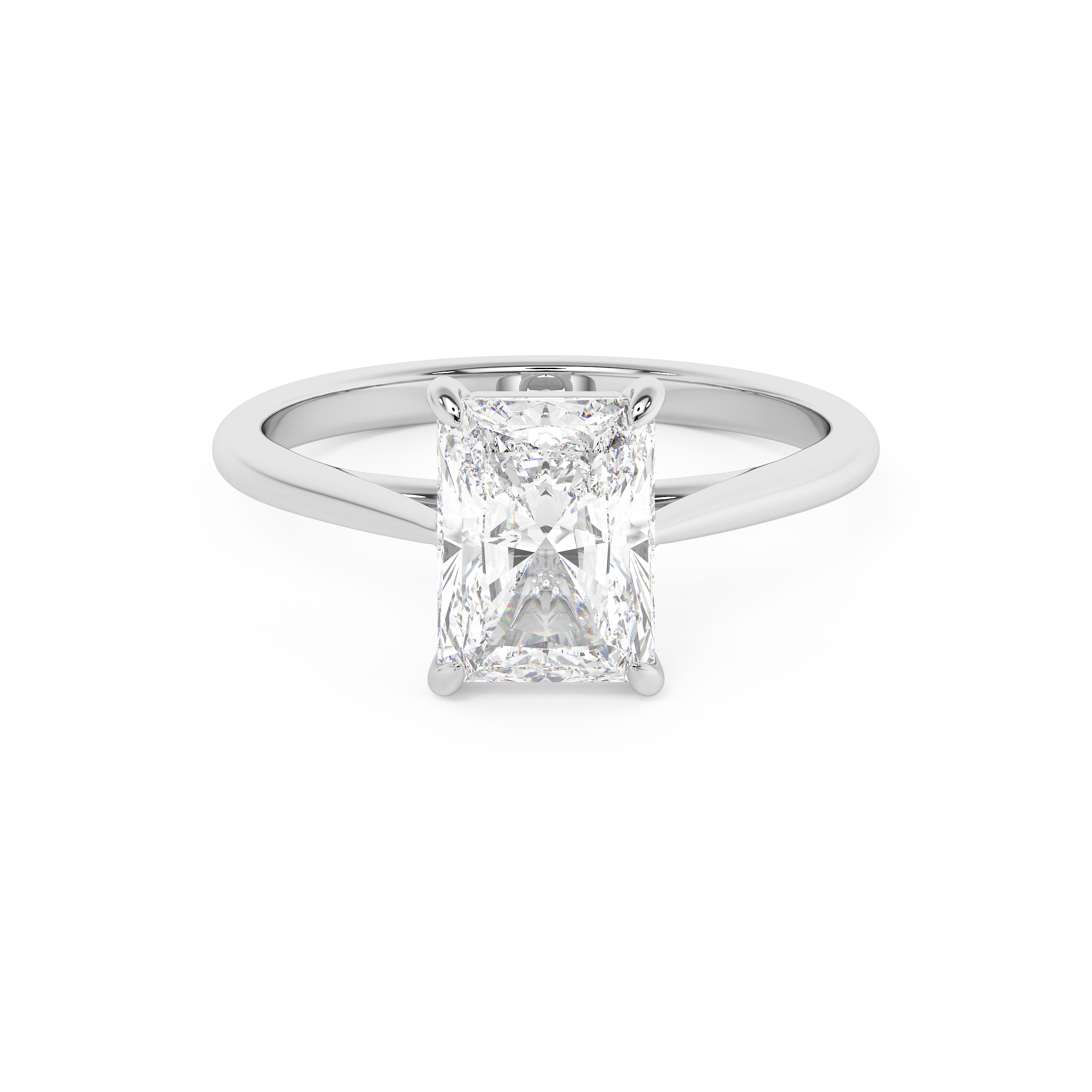 Emerald Solitaire Lab Grown Diamond Engagement Ring