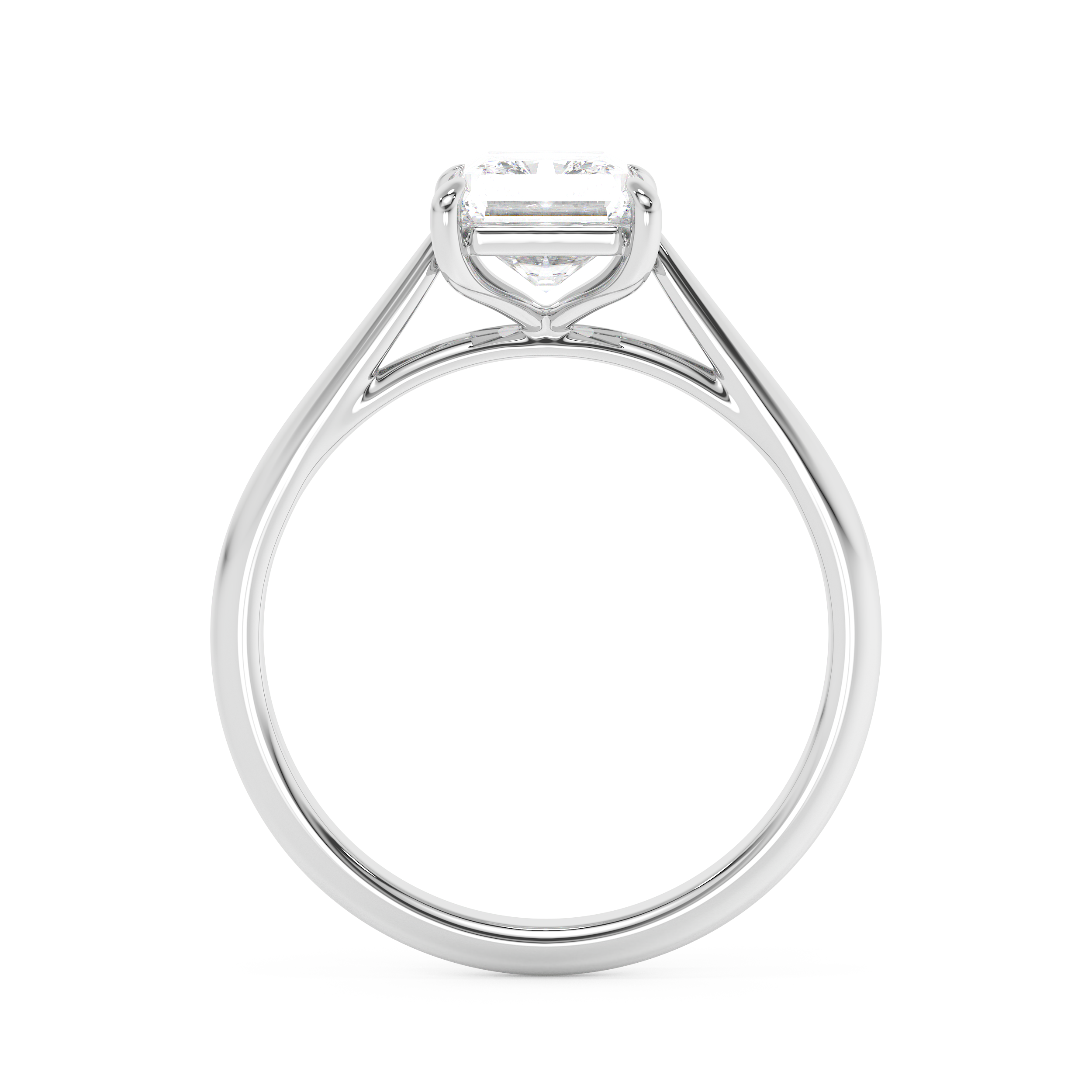 Emerald Solitaire Lab Grown Diamond Engagement Ring
