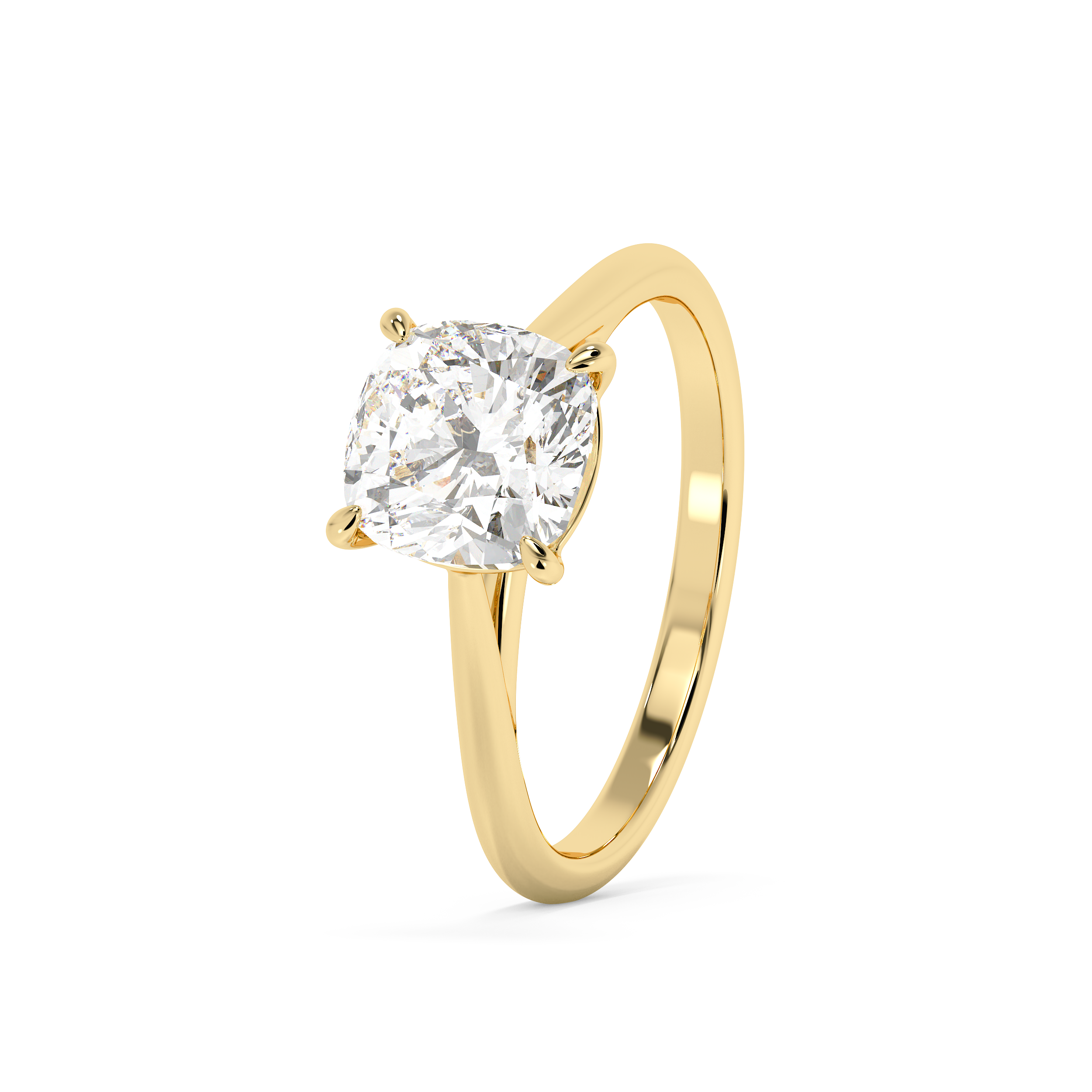 Emerald Solitaire Lab Grown Diamond Engagement Ring