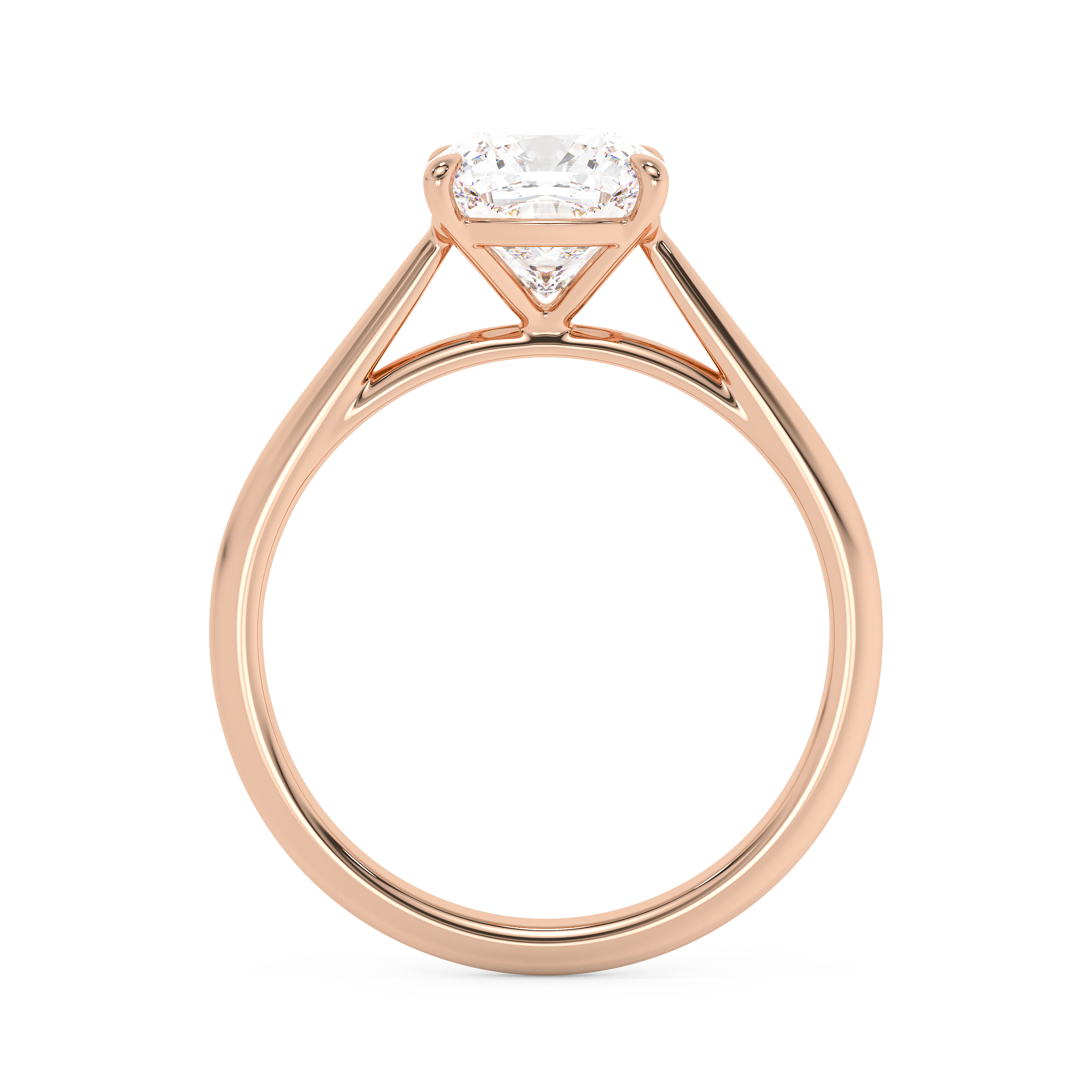 Emerald Solitaire Lab Grown Diamond Engagement Ring
