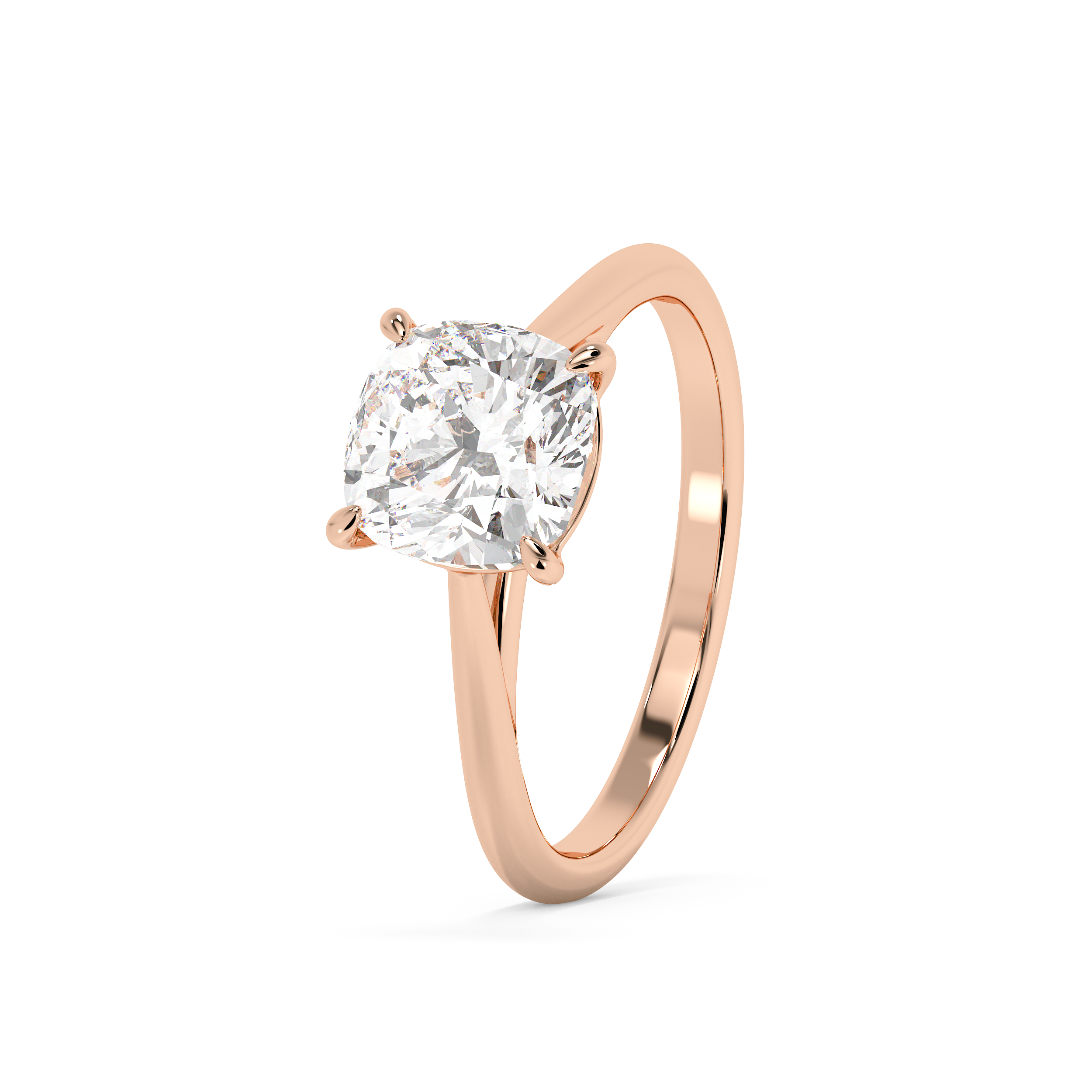 Emerald Solitaire Lab Grown Diamond Engagement Ring
