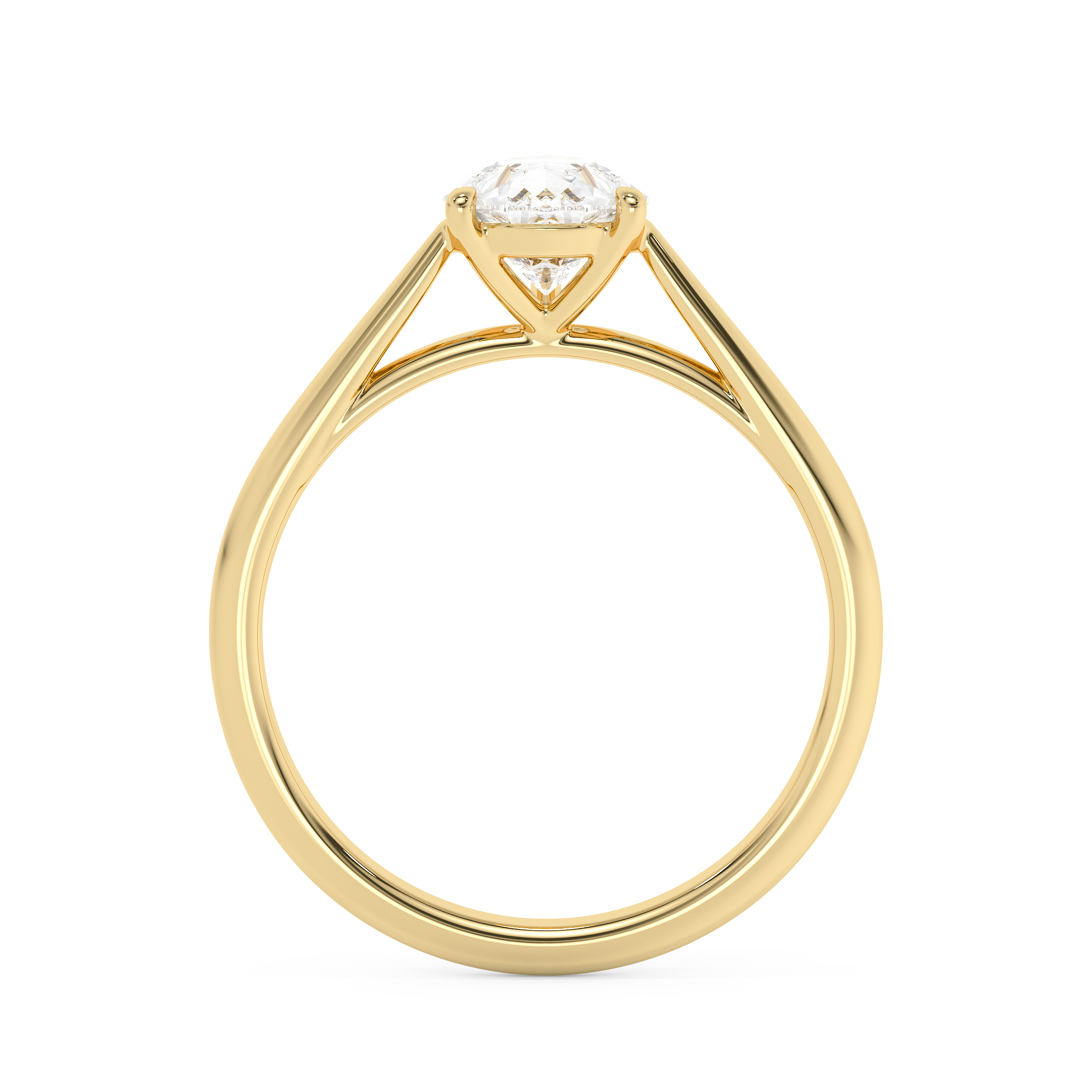 Emerald Solitaire Lab Grown Diamond Engagement Ring