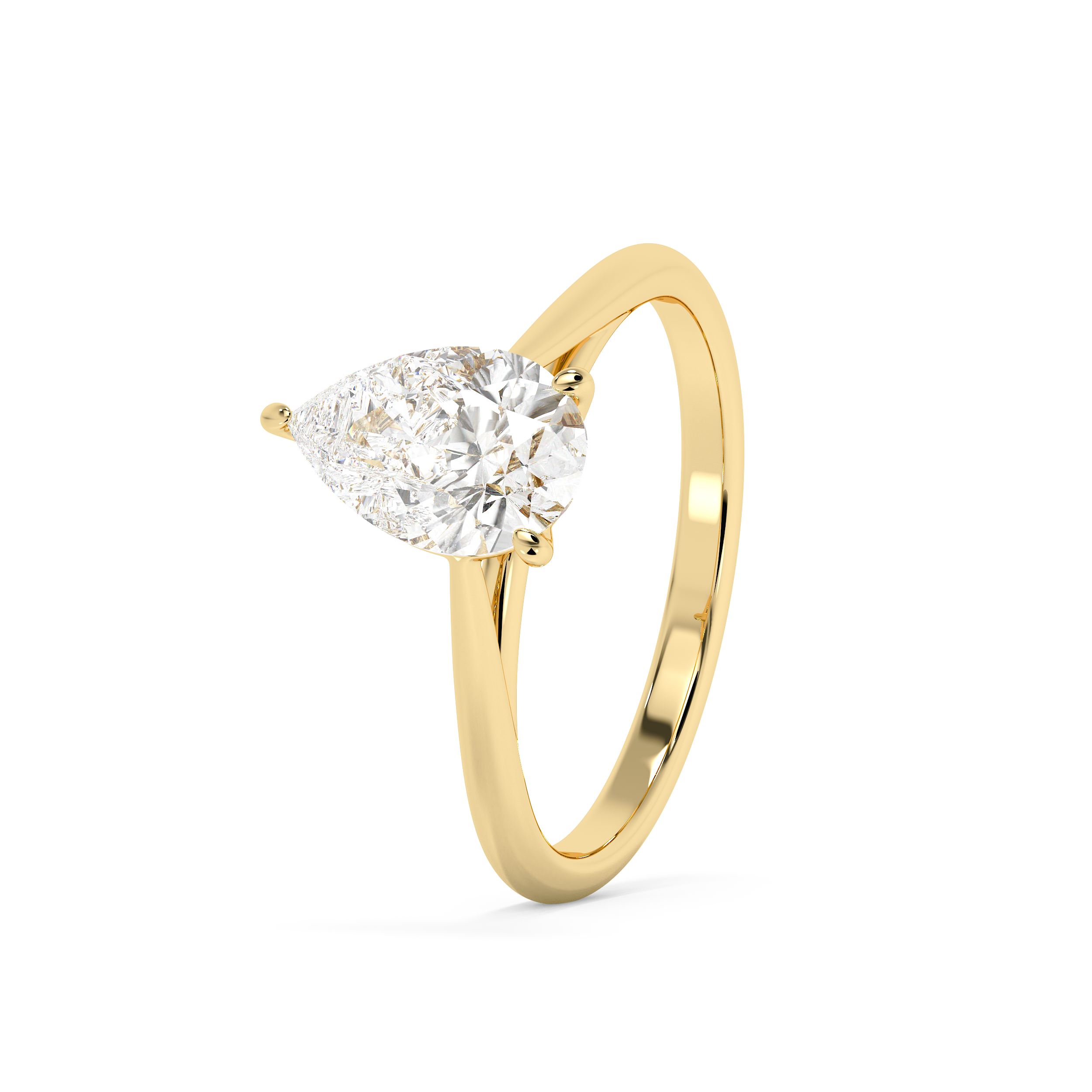 Emerald Solitaire Lab Grown Diamond Engagement Ring