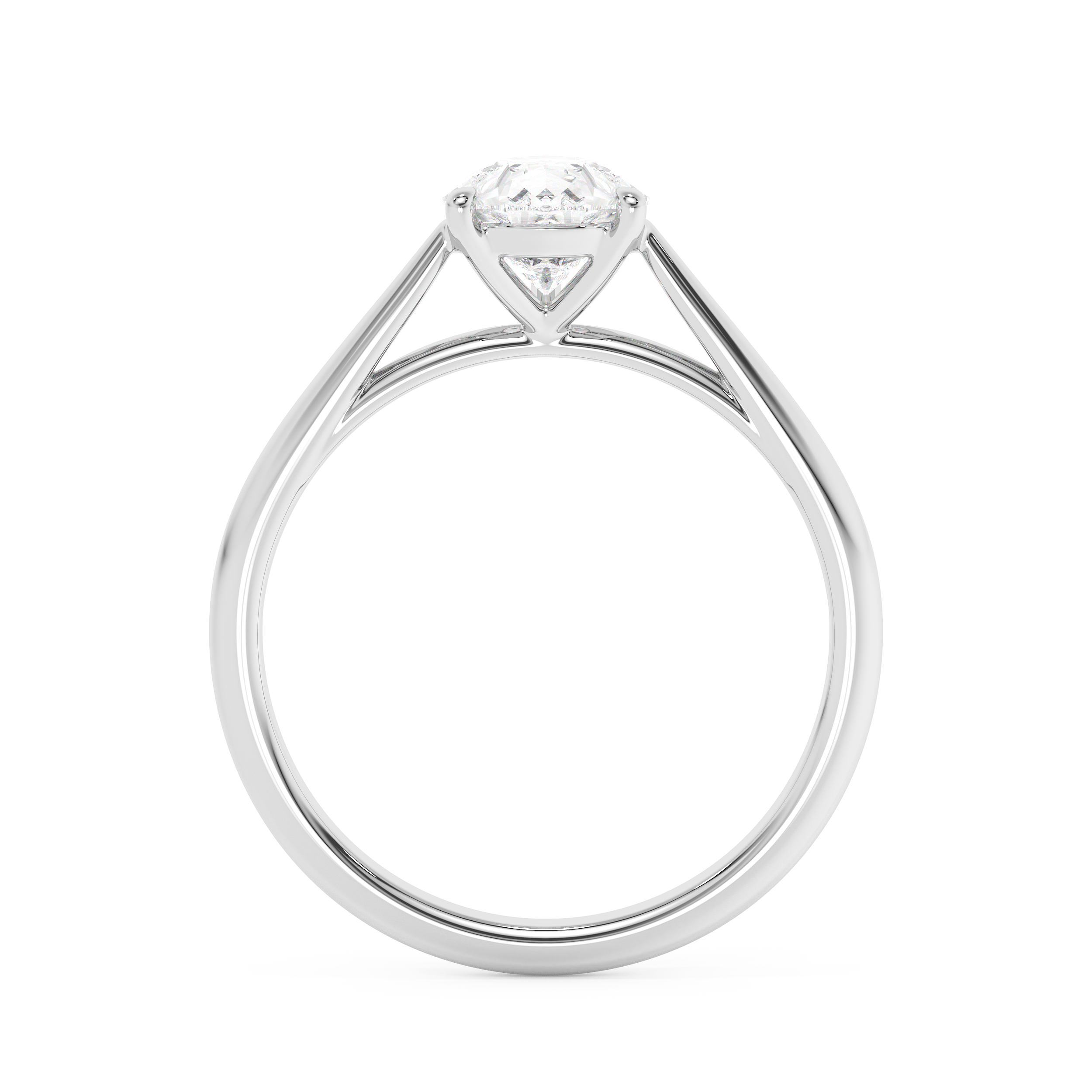 Emerald Solitaire Lab Grown Diamond Engagement Ring