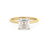 Emerald Solitaire Lab Grown Diamond Engagement Ring