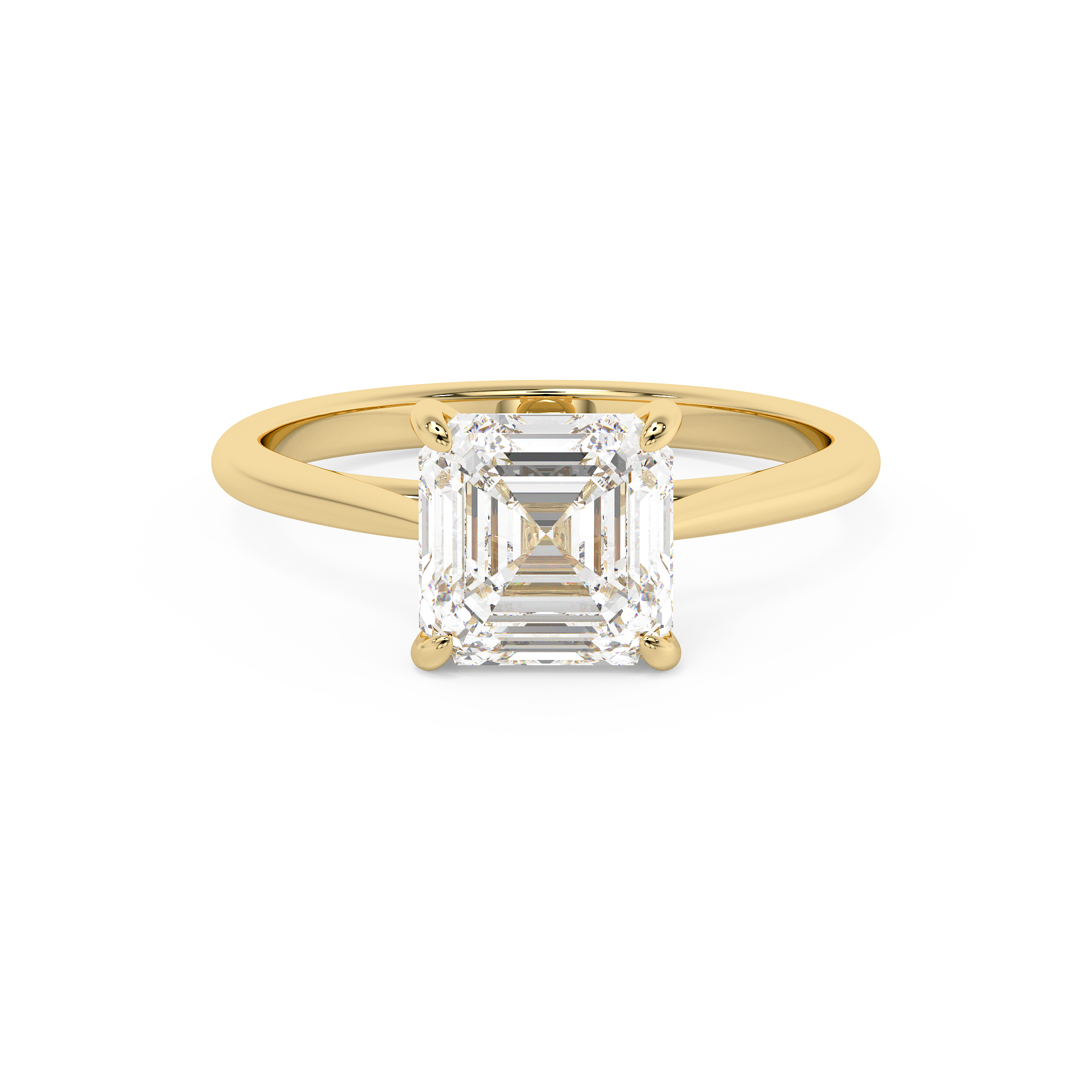 Emerald Solitaire Lab Grown Diamond Engagement Ring
