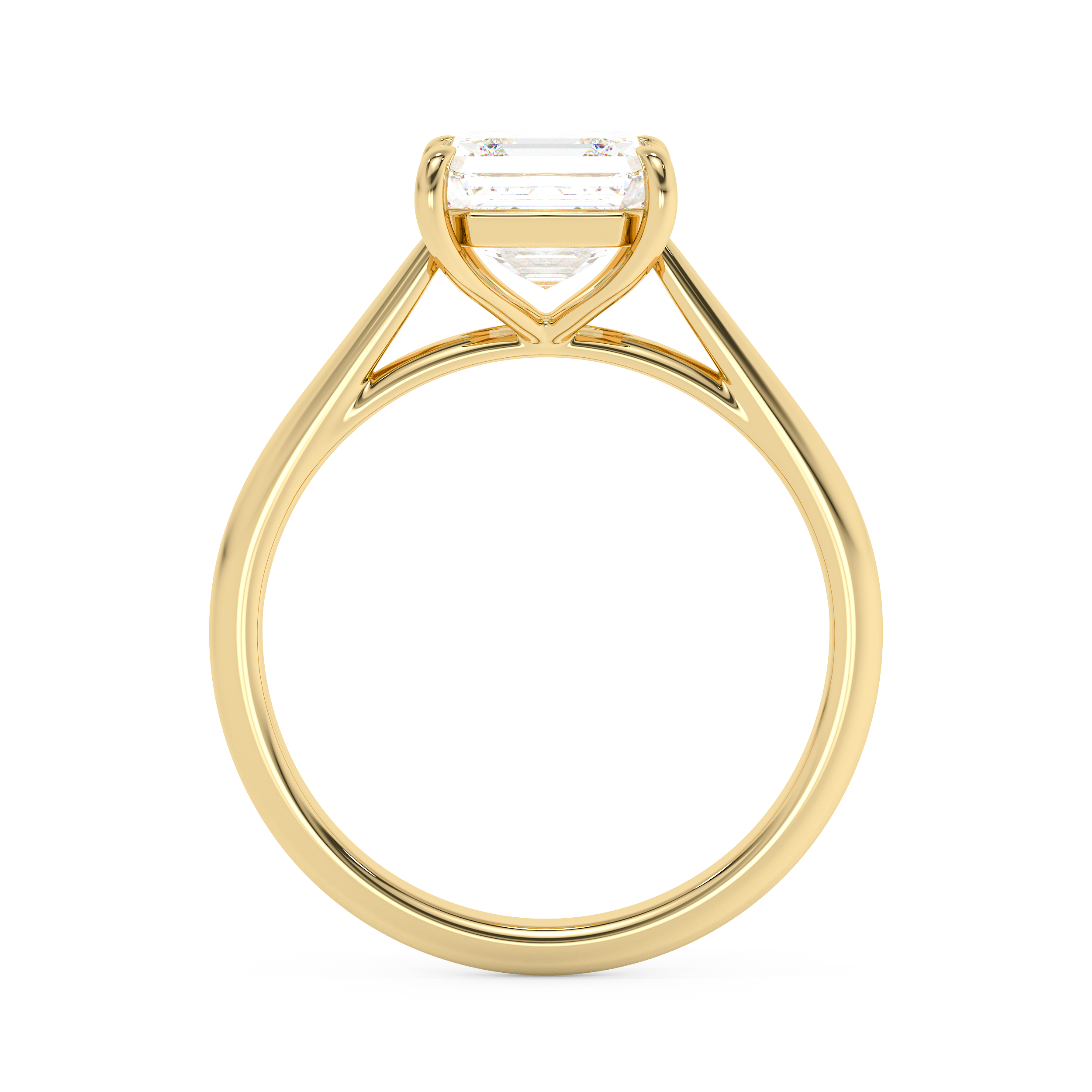 Emerald Solitaire Lab Grown Diamond Engagement Ring
