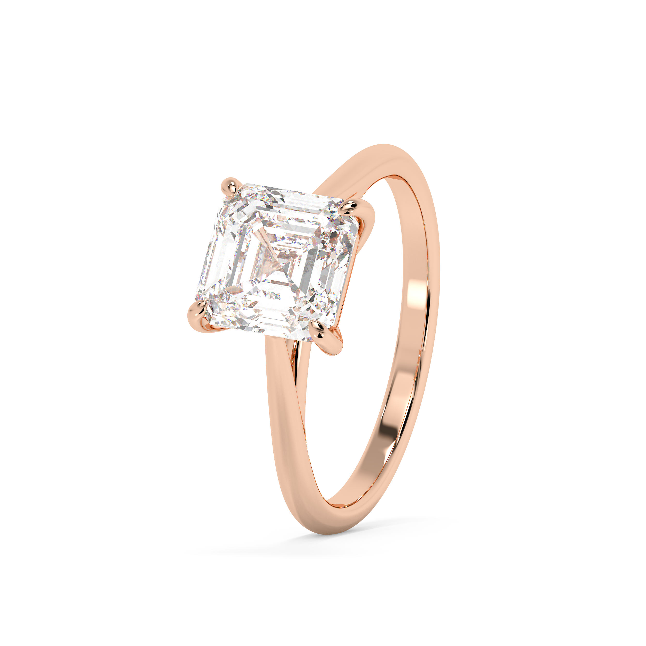 Emerald Solitaire Lab Grown Diamond Engagement Ring