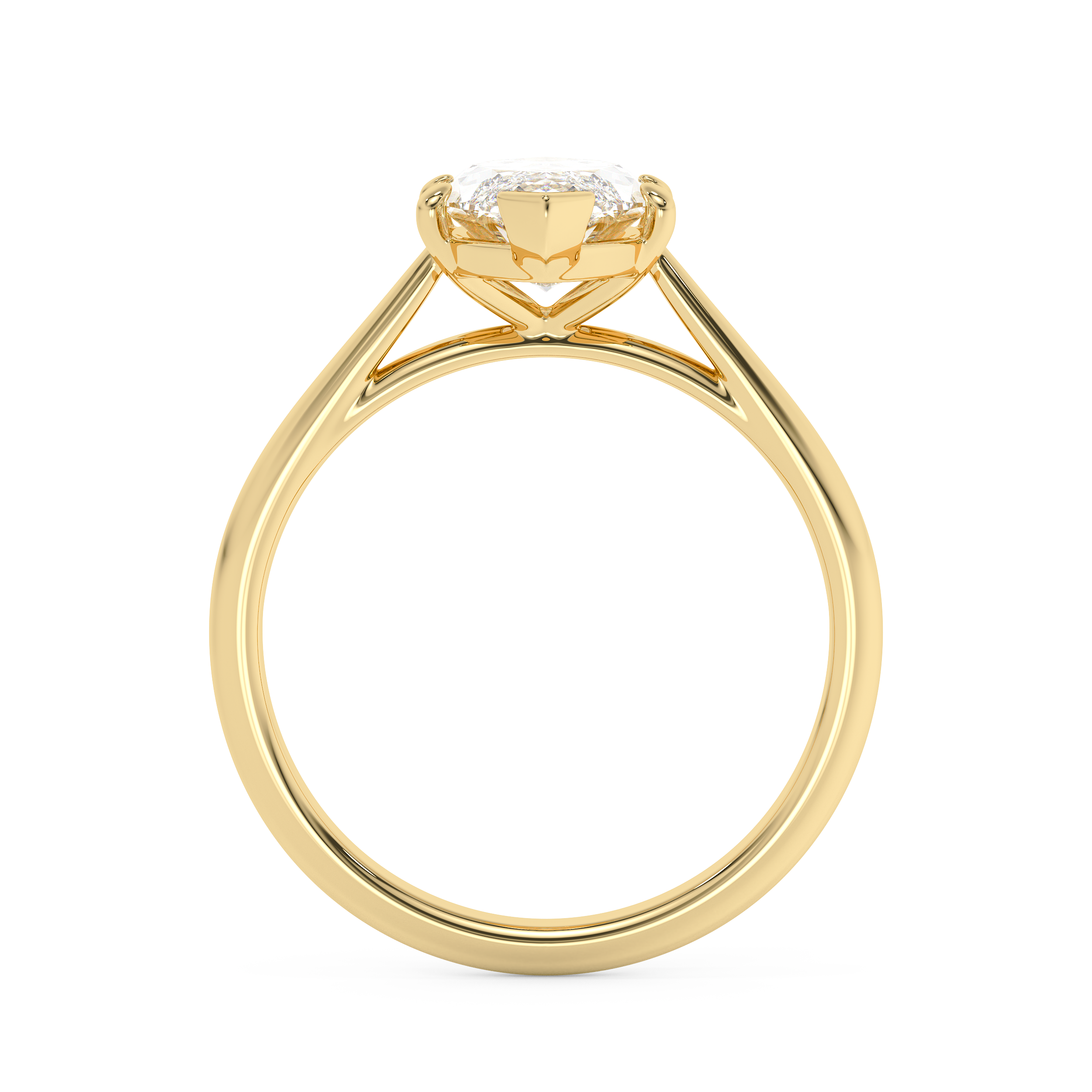 Emerald Solitaire Lab Grown Diamond Engagement Ring