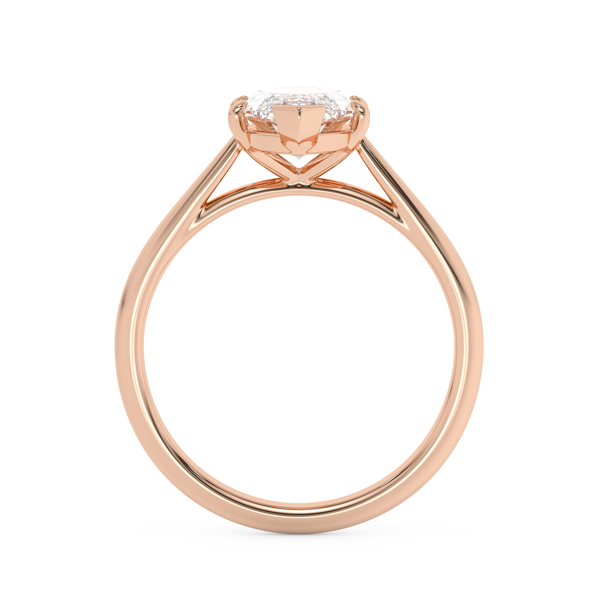 Emerald Solitaire Lab Grown Diamond Engagement Ring