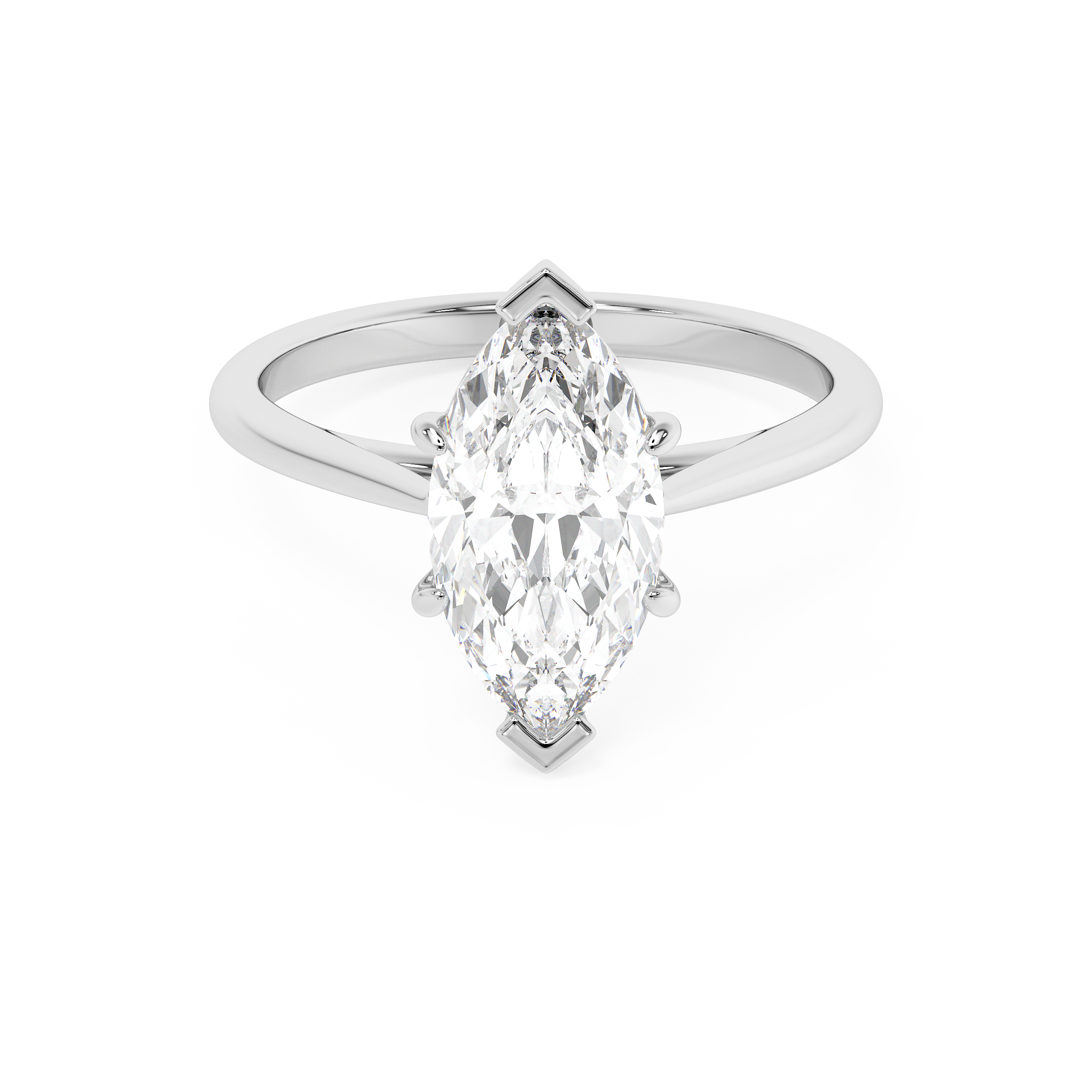 Emerald Solitaire Lab Grown Diamond Engagement Ring