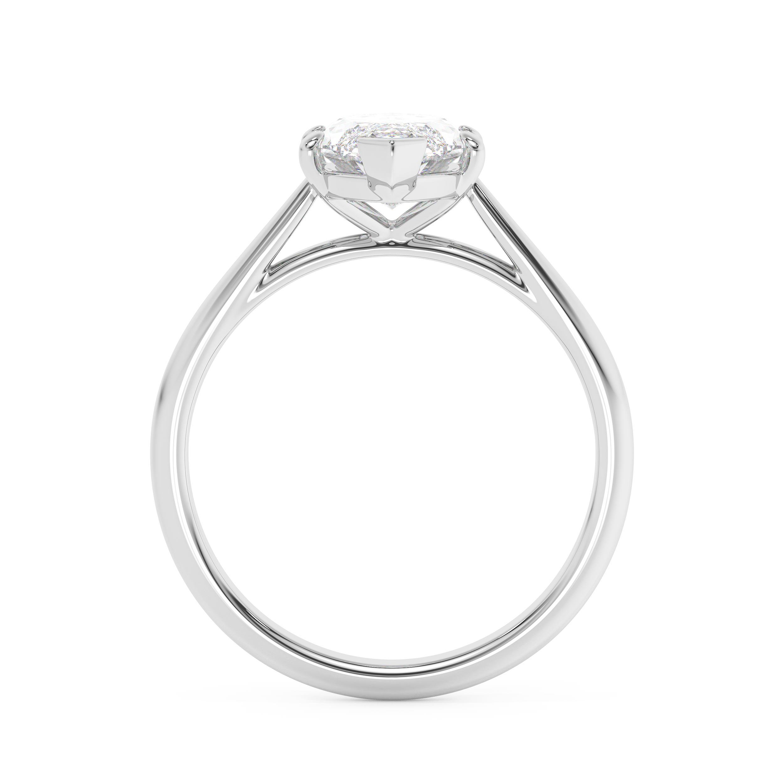 Emerald Solitaire Lab Grown Diamond Engagement Ring