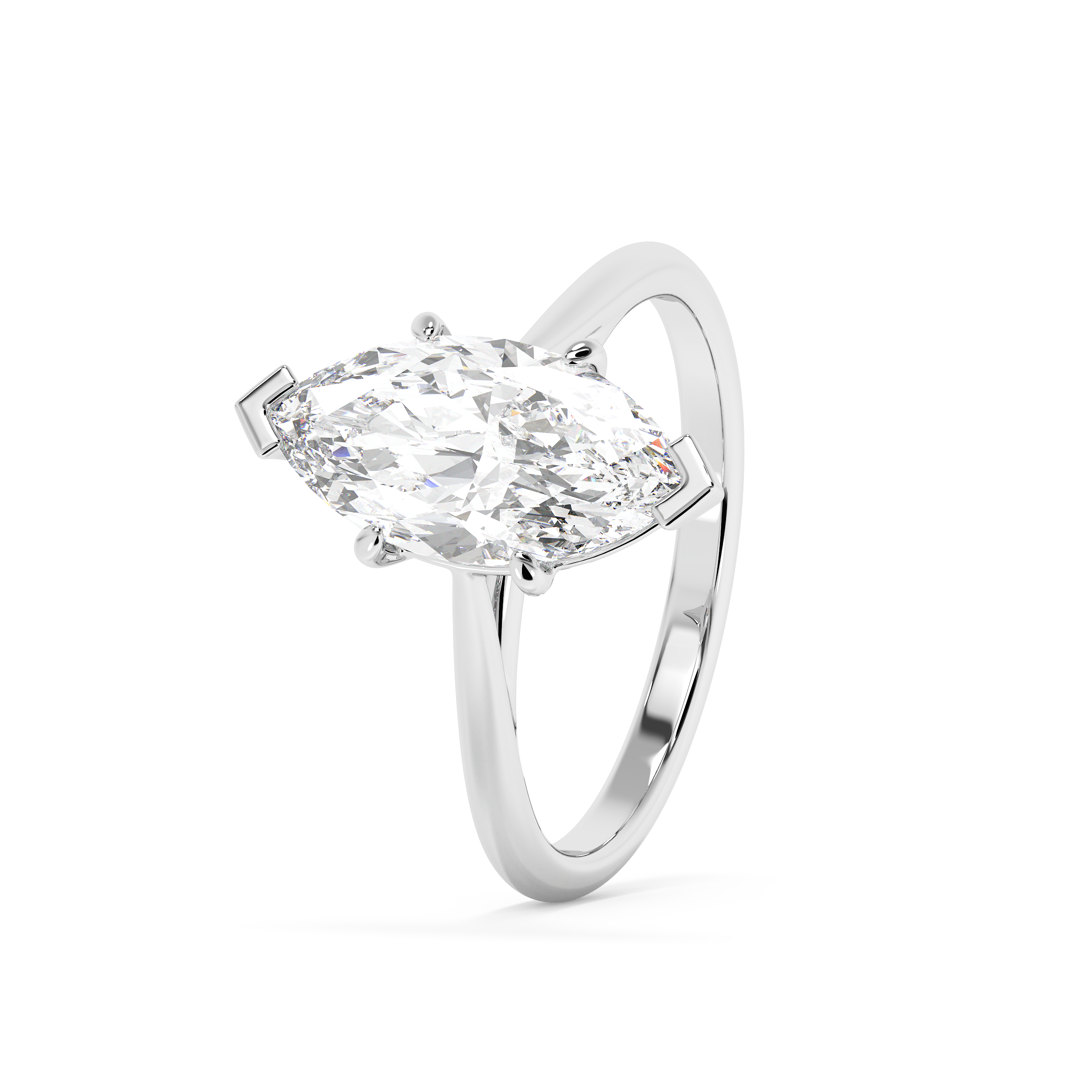 Emerald Solitaire Lab Grown Diamond Engagement Ring