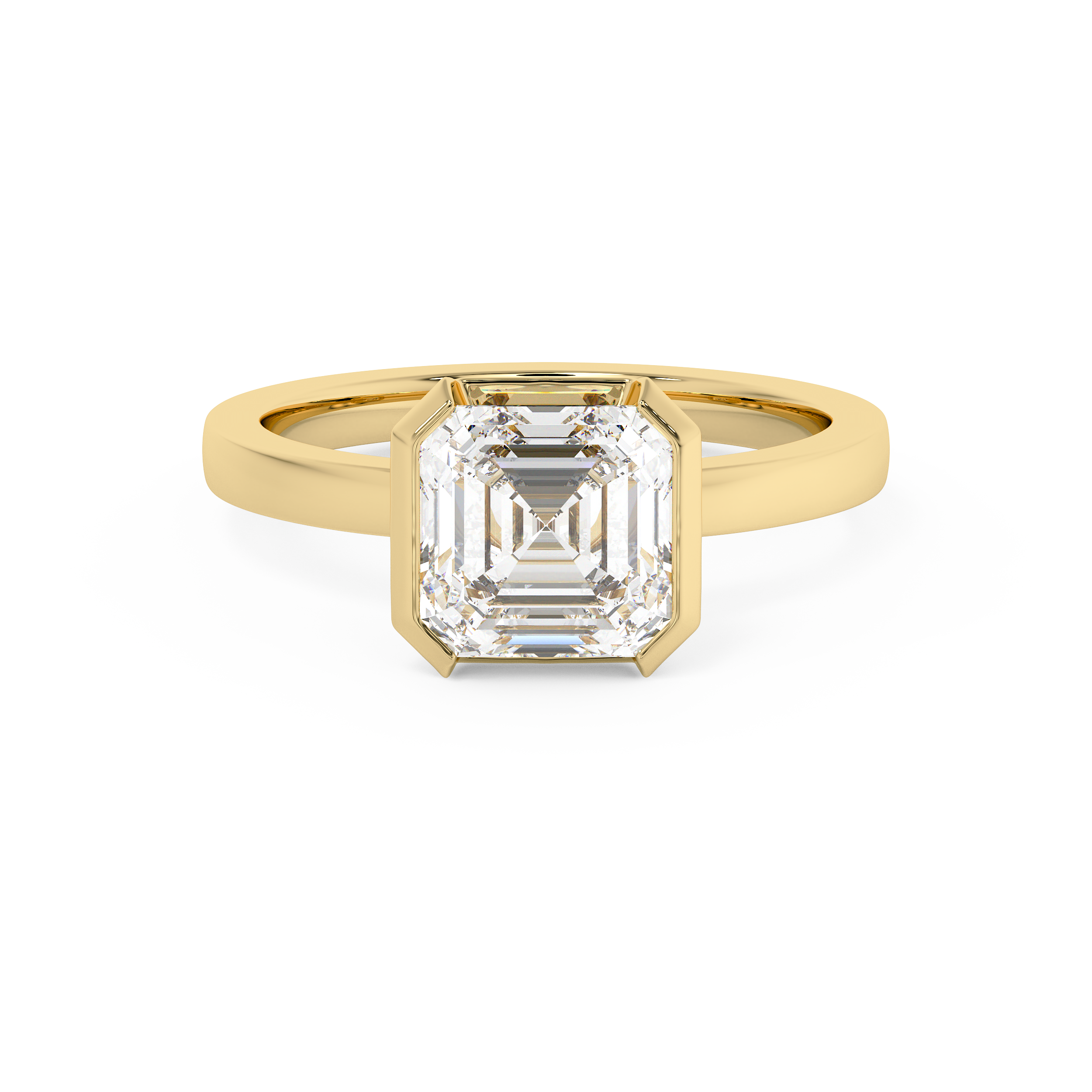 Emerald Solitaire Lab Grown Diamond Engagement Ring