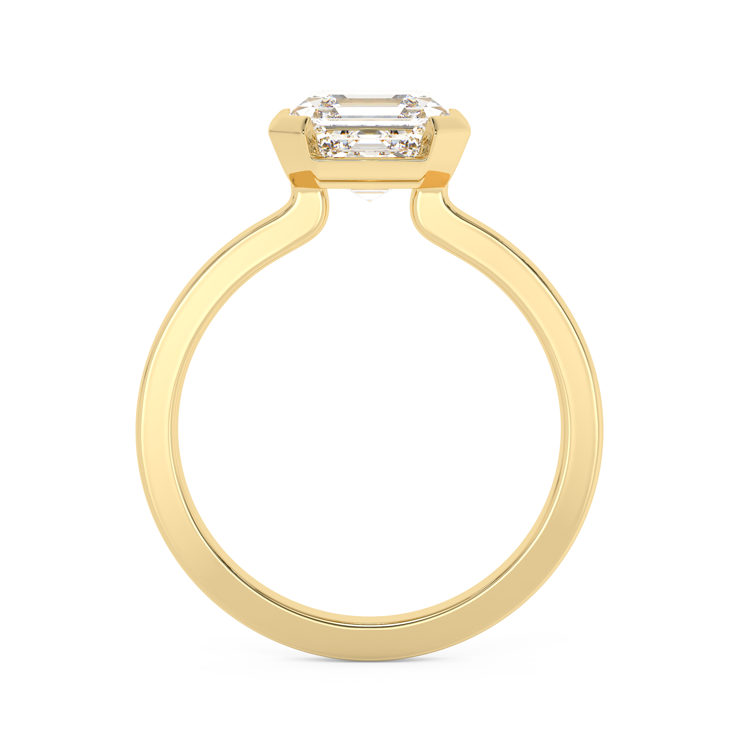 Emerald Solitaire Lab Grown Diamond Engagement Ring