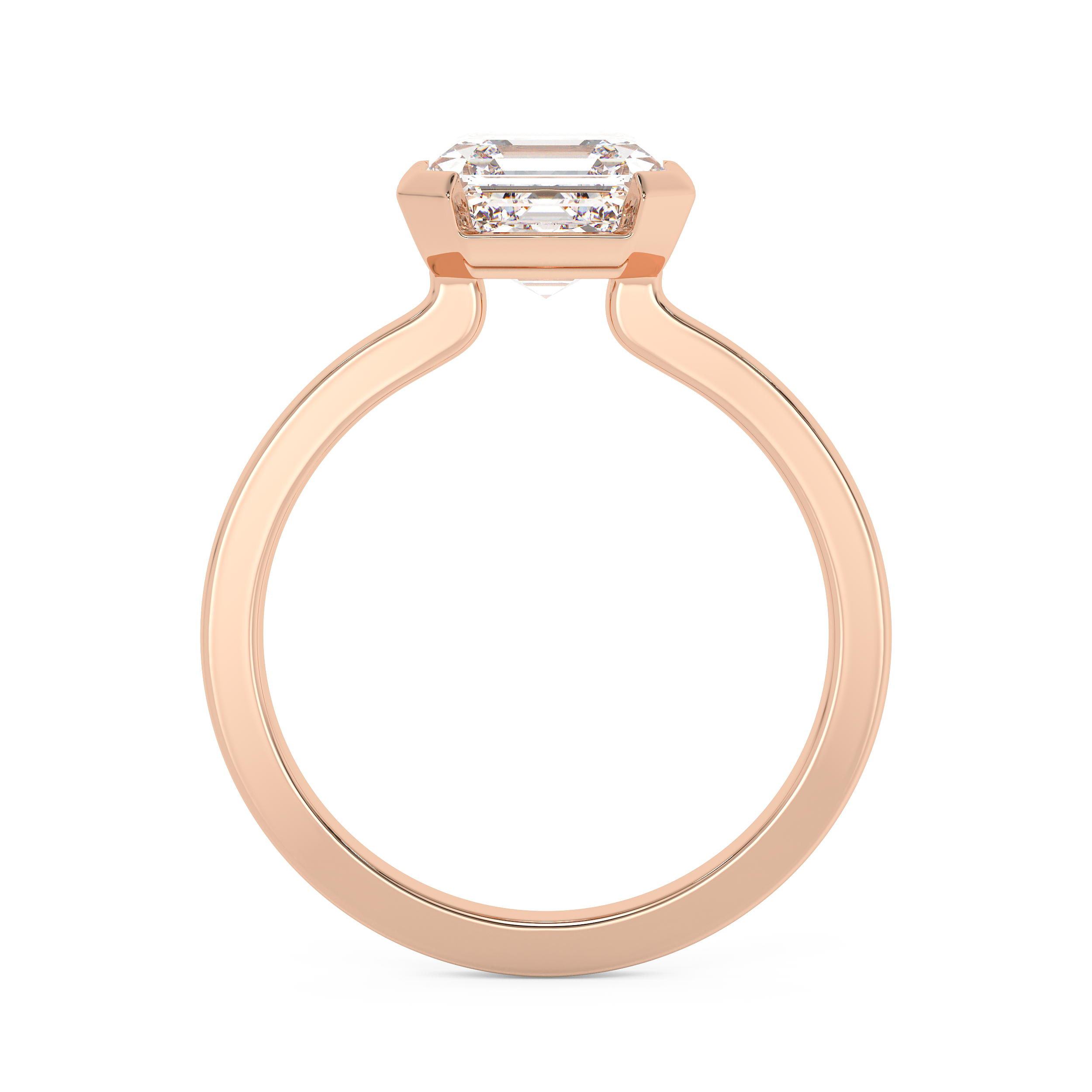 Emerald Solitaire Lab Grown Diamond Engagement Ring