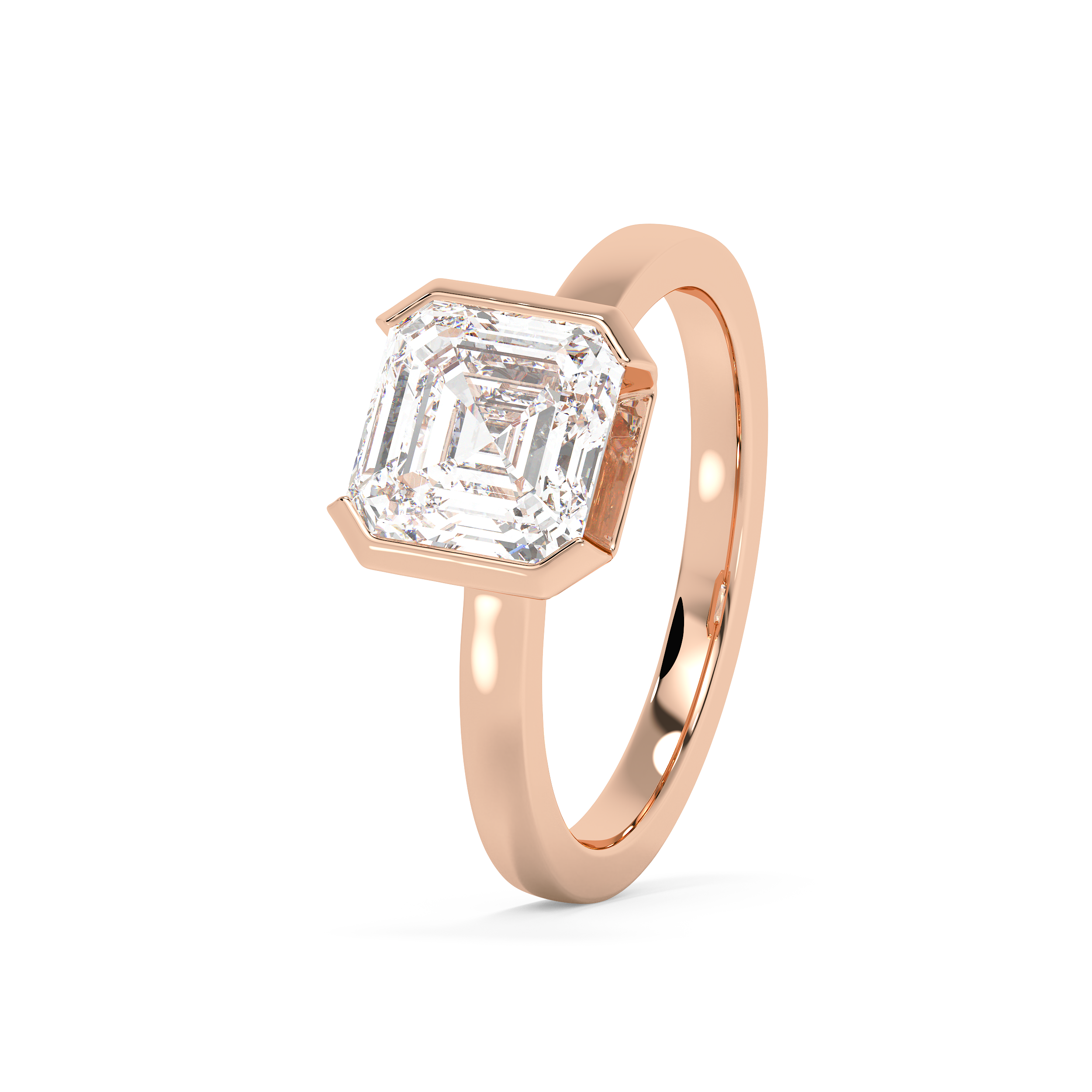 Emerald Solitaire Lab Grown Diamond Engagement Ring