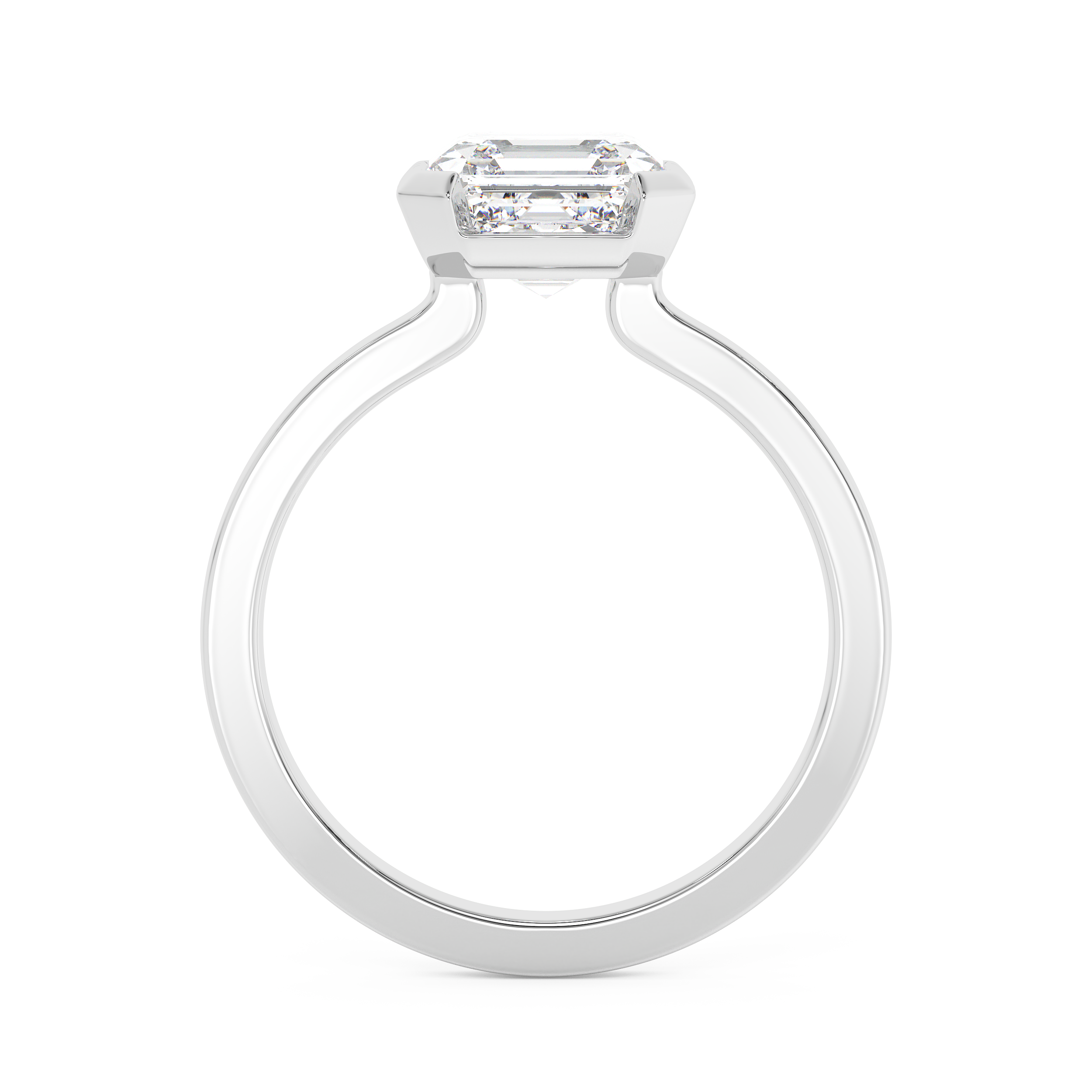 Emerald Solitaire Lab Grown Diamond Engagement Ring