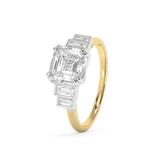 Emerald Solitaire Lab Grown Diamond Engagement Ring