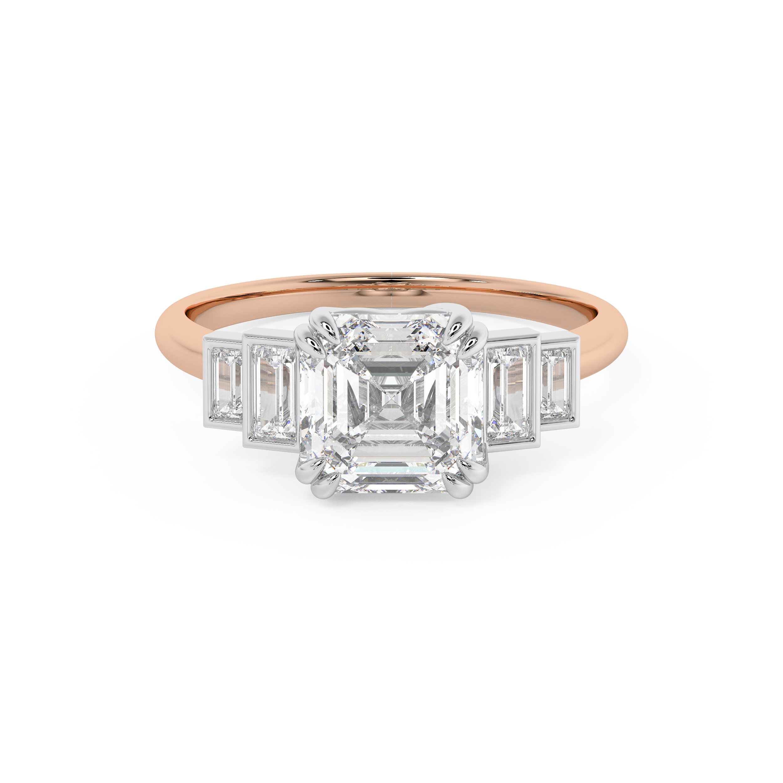 Emerald Solitaire Lab Grown Diamond Engagement Ring