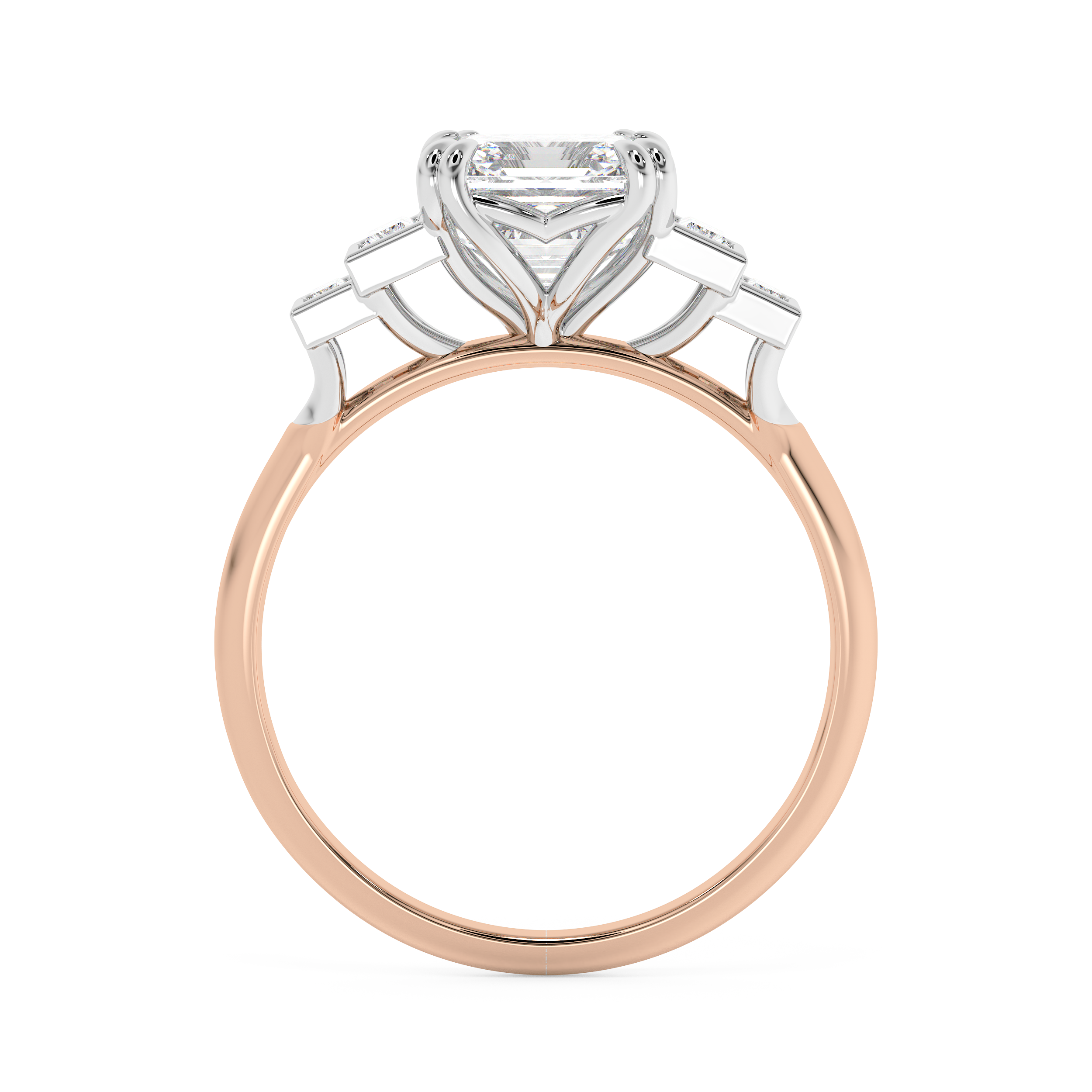 Emerald Solitaire Lab Grown Diamond Engagement Ring
