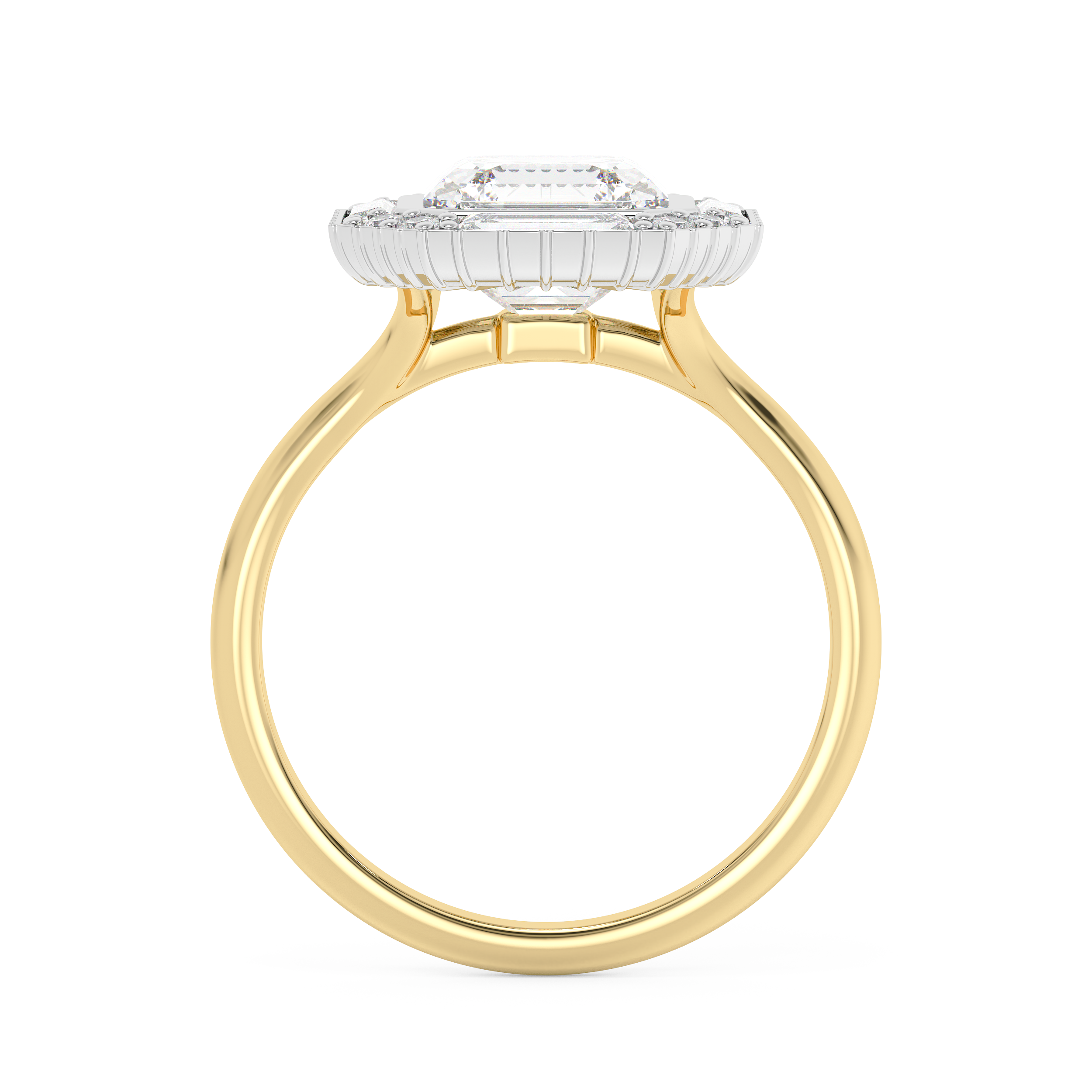 Emerald Solitaire Lab Grown Diamond Engagement Ring