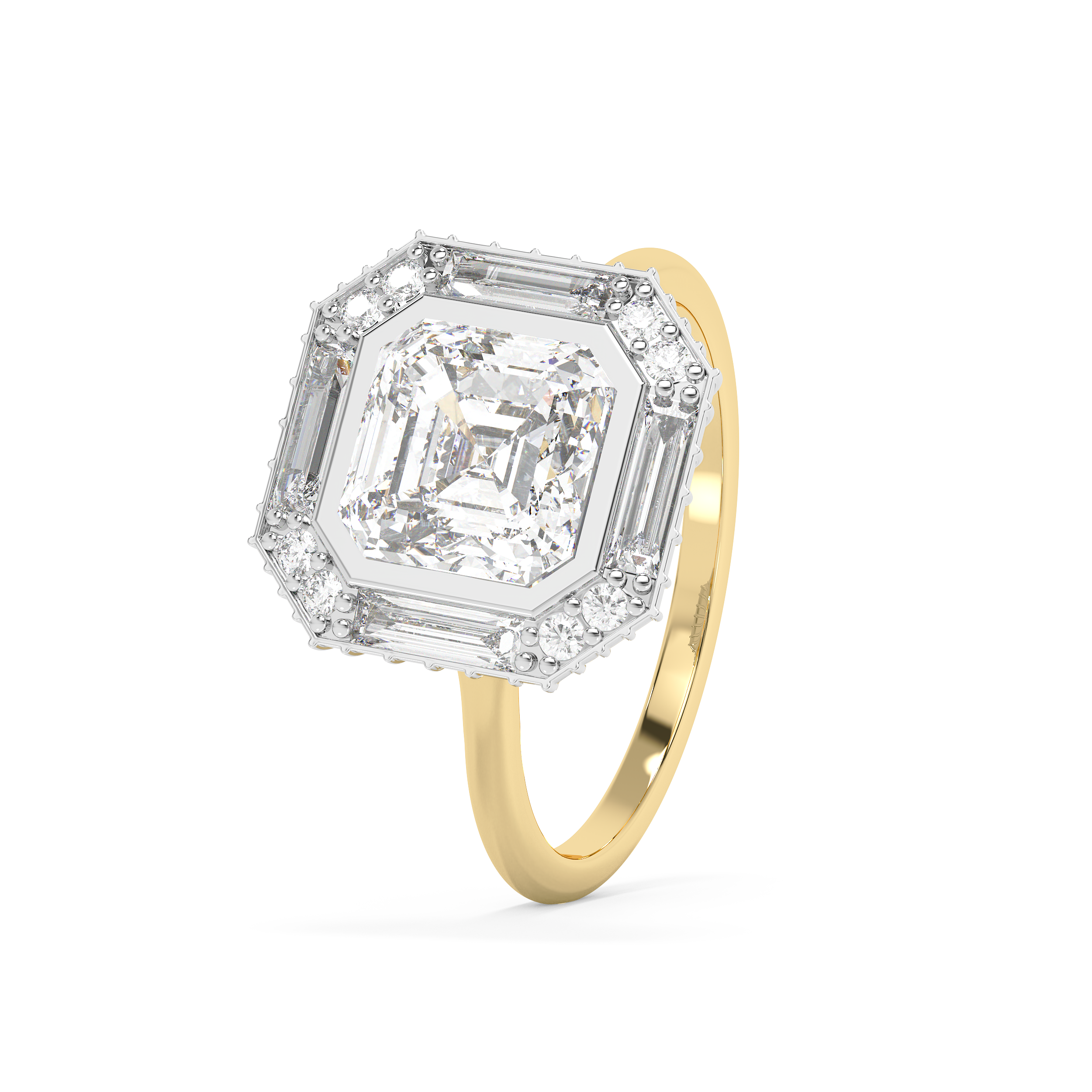 Emerald Solitaire Lab Grown Diamond Engagement Ring
