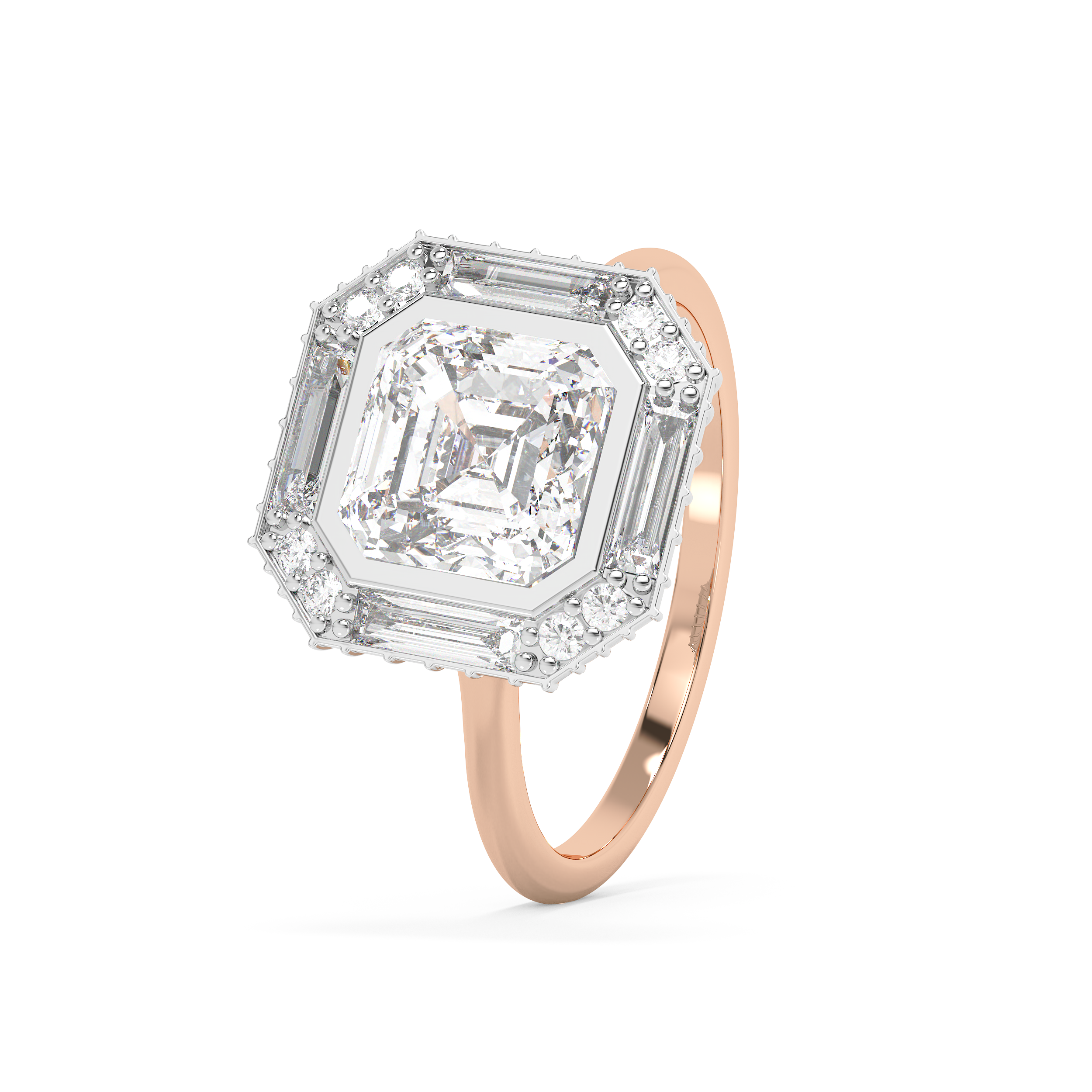 Emerald Solitaire Lab Grown Diamond Engagement Ring