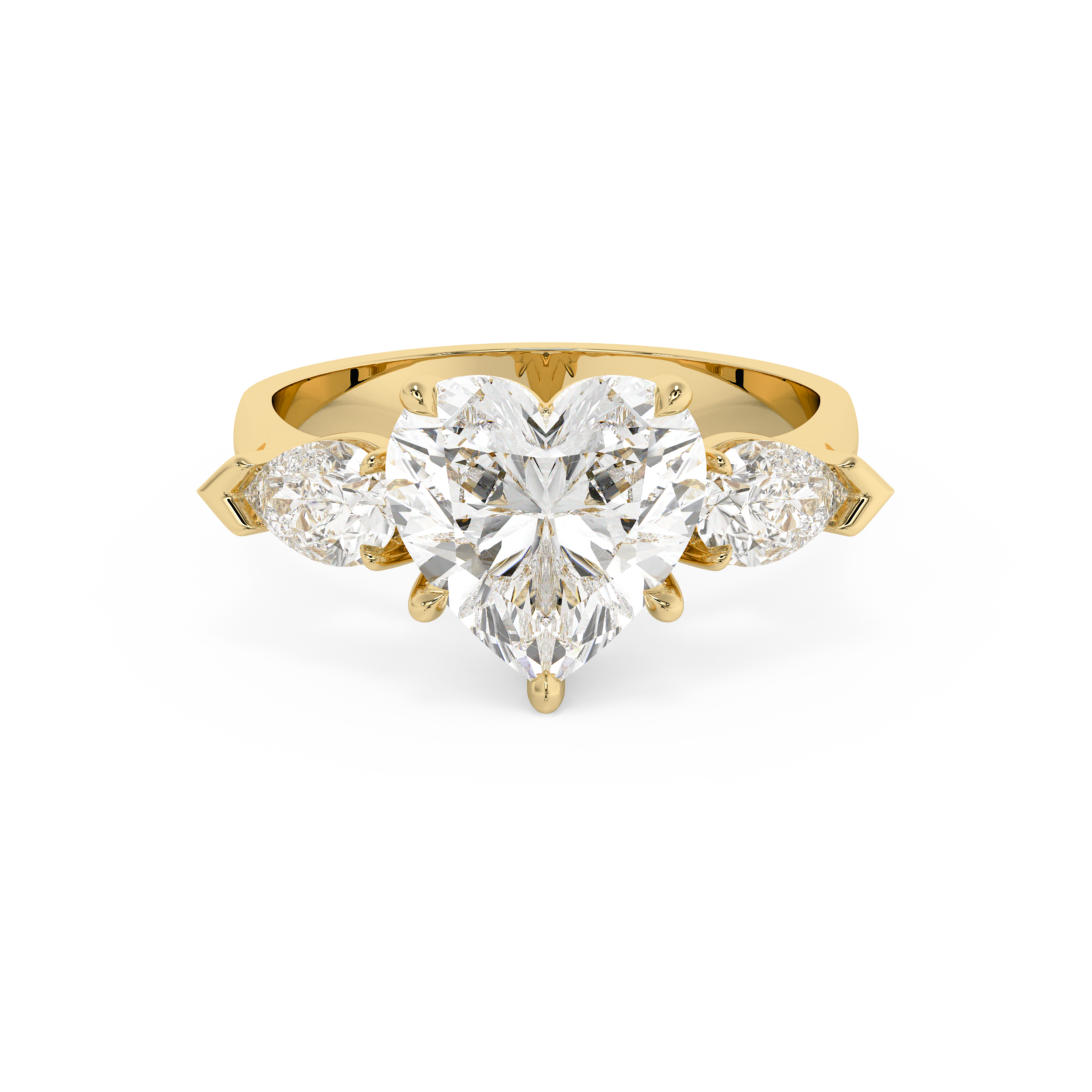 Emerald Solitaire Lab Grown Diamond Engagement Ring