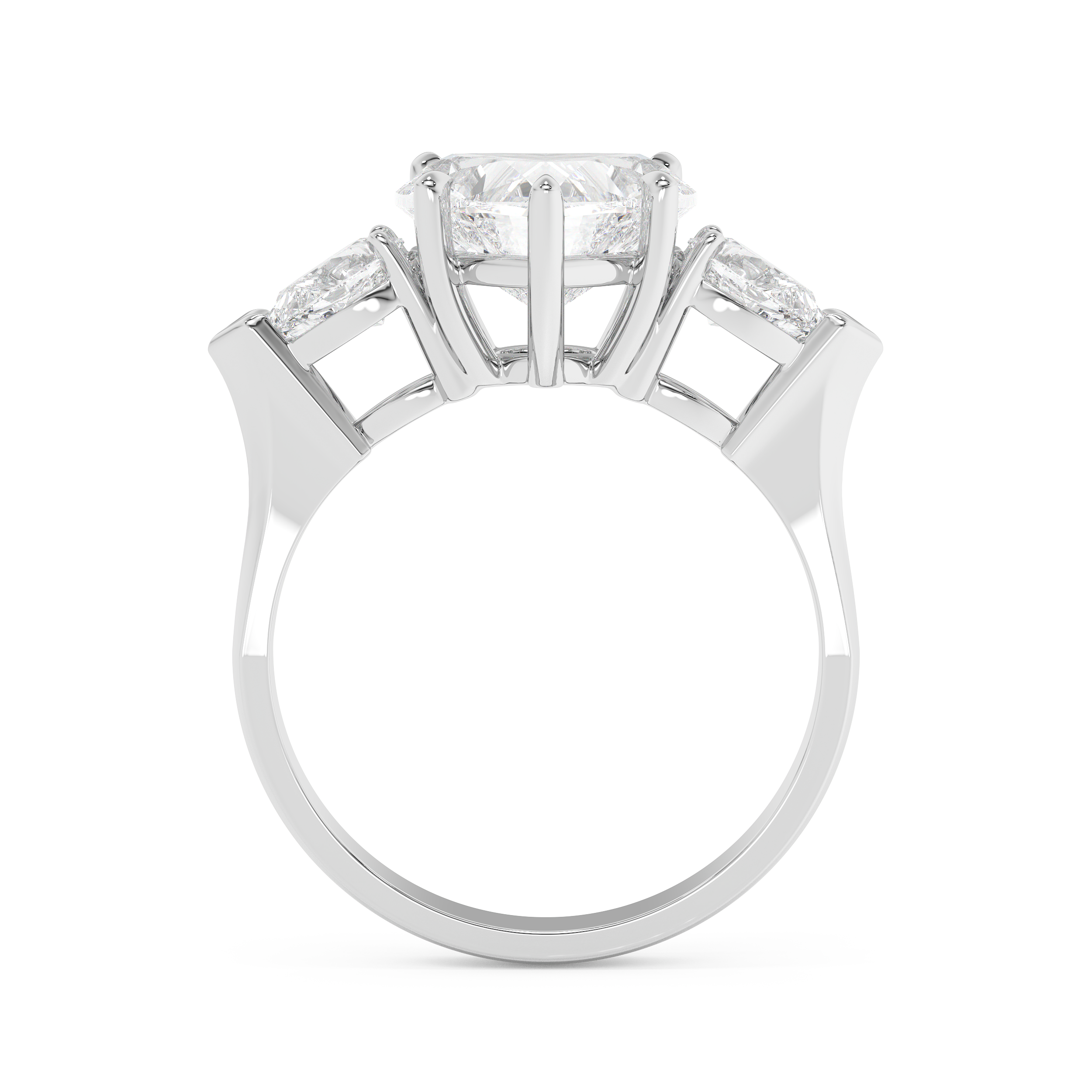 Emerald Solitaire Lab Grown Diamond Engagement Ring
