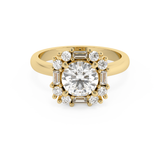 Emerald Solitaire Lab Grown Diamond Engagement Ring