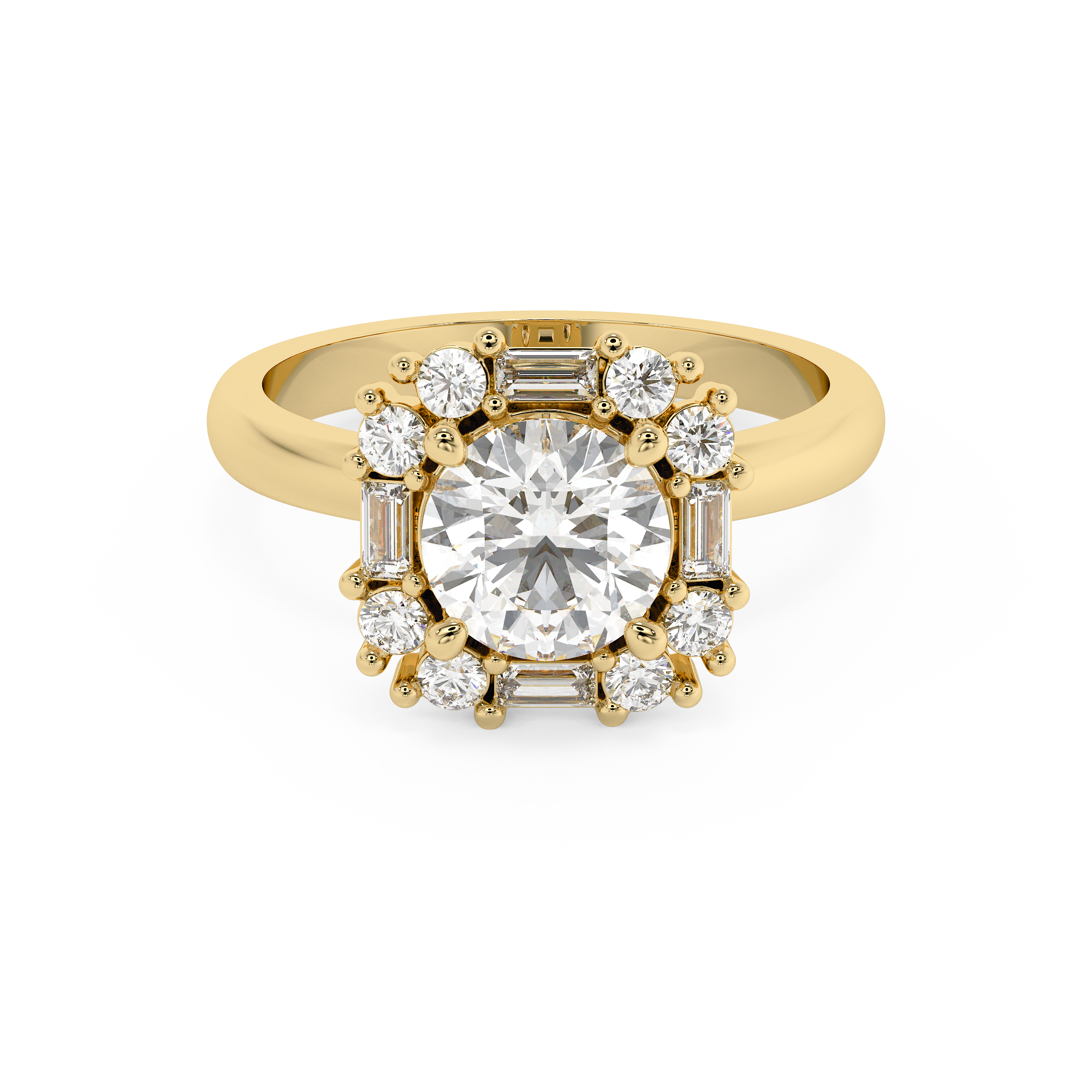 Emerald Solitaire Lab Grown Diamond Engagement Ring