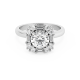 Emerald Solitaire Lab Grown Diamond Engagement Ring