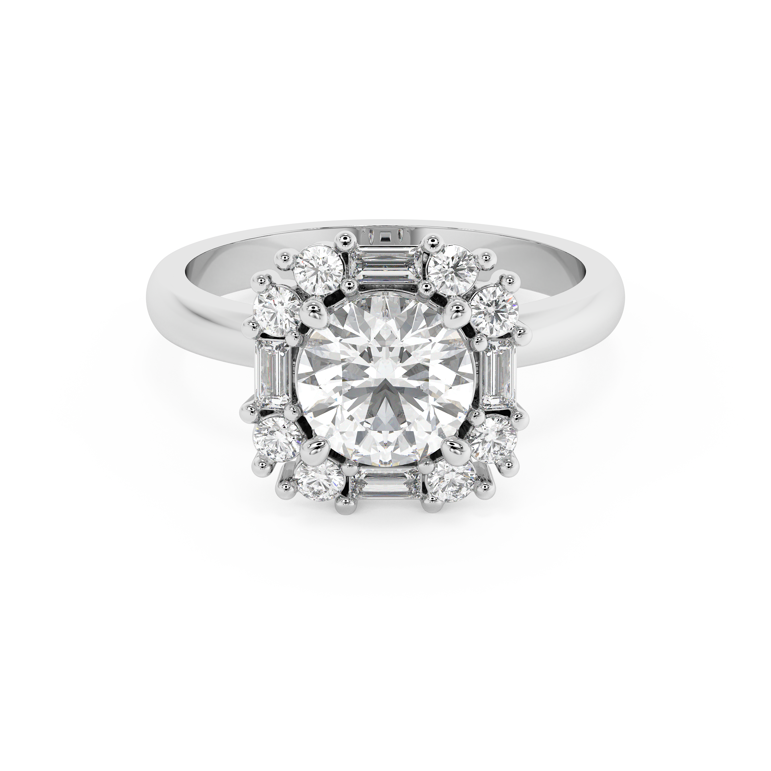 Emerald Solitaire Lab Grown Diamond Engagement Ring