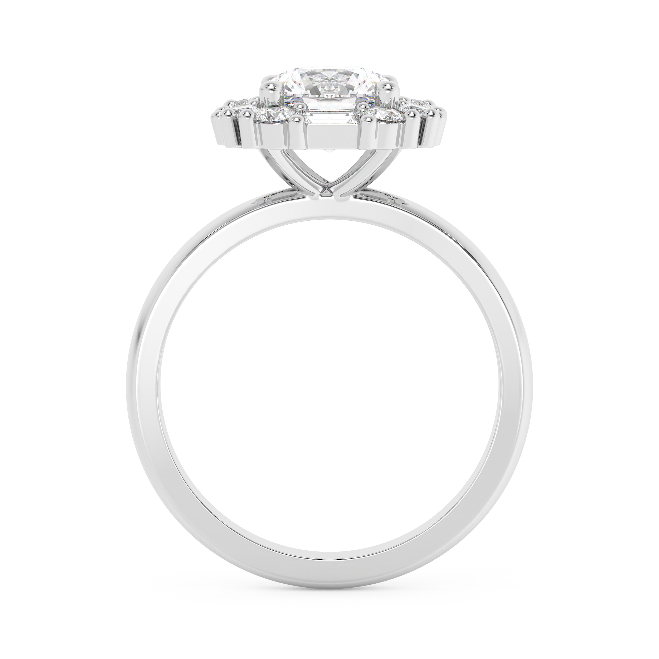 Emerald Solitaire Lab Grown Diamond Engagement Ring