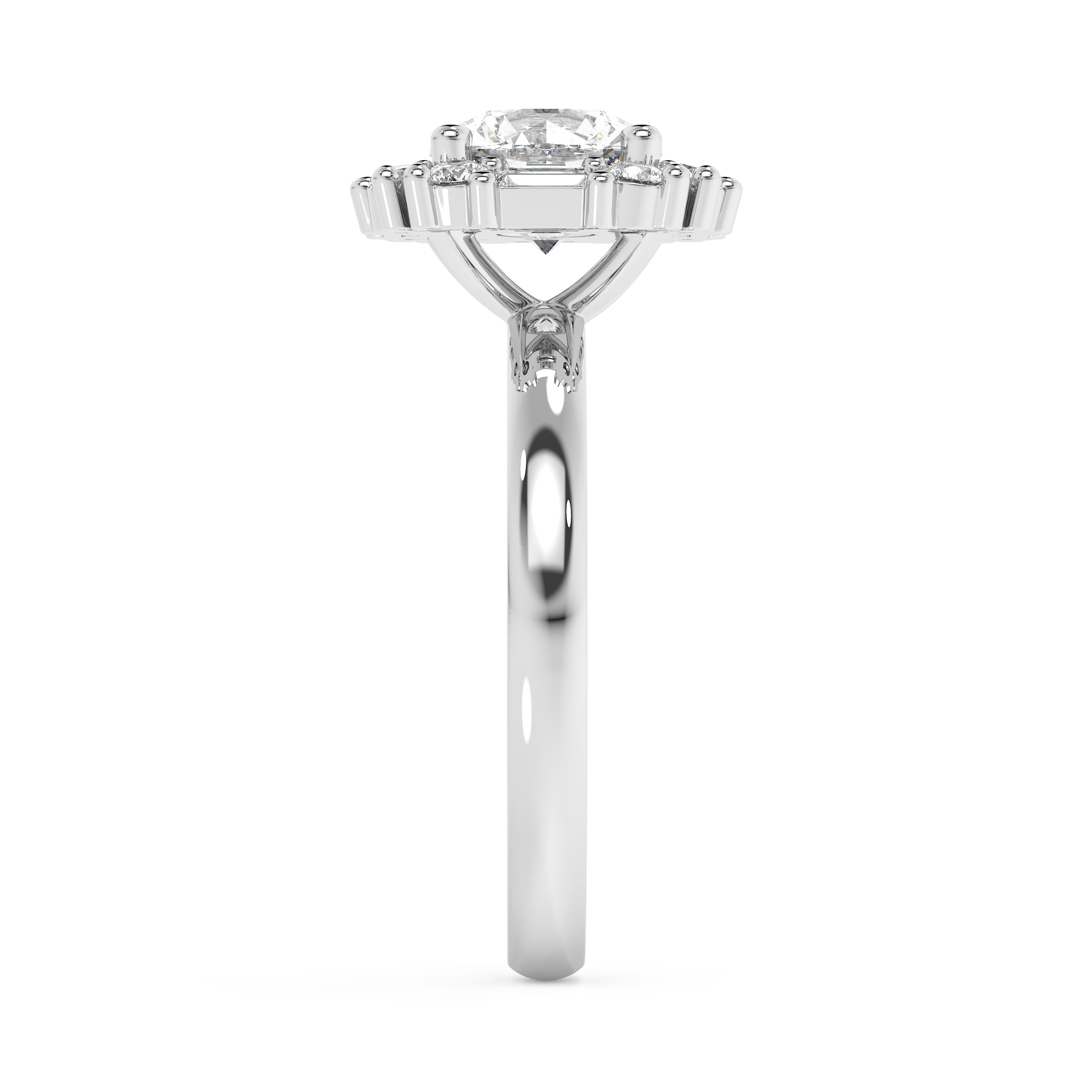 Emerald Solitaire Lab Grown Diamond Engagement Ring