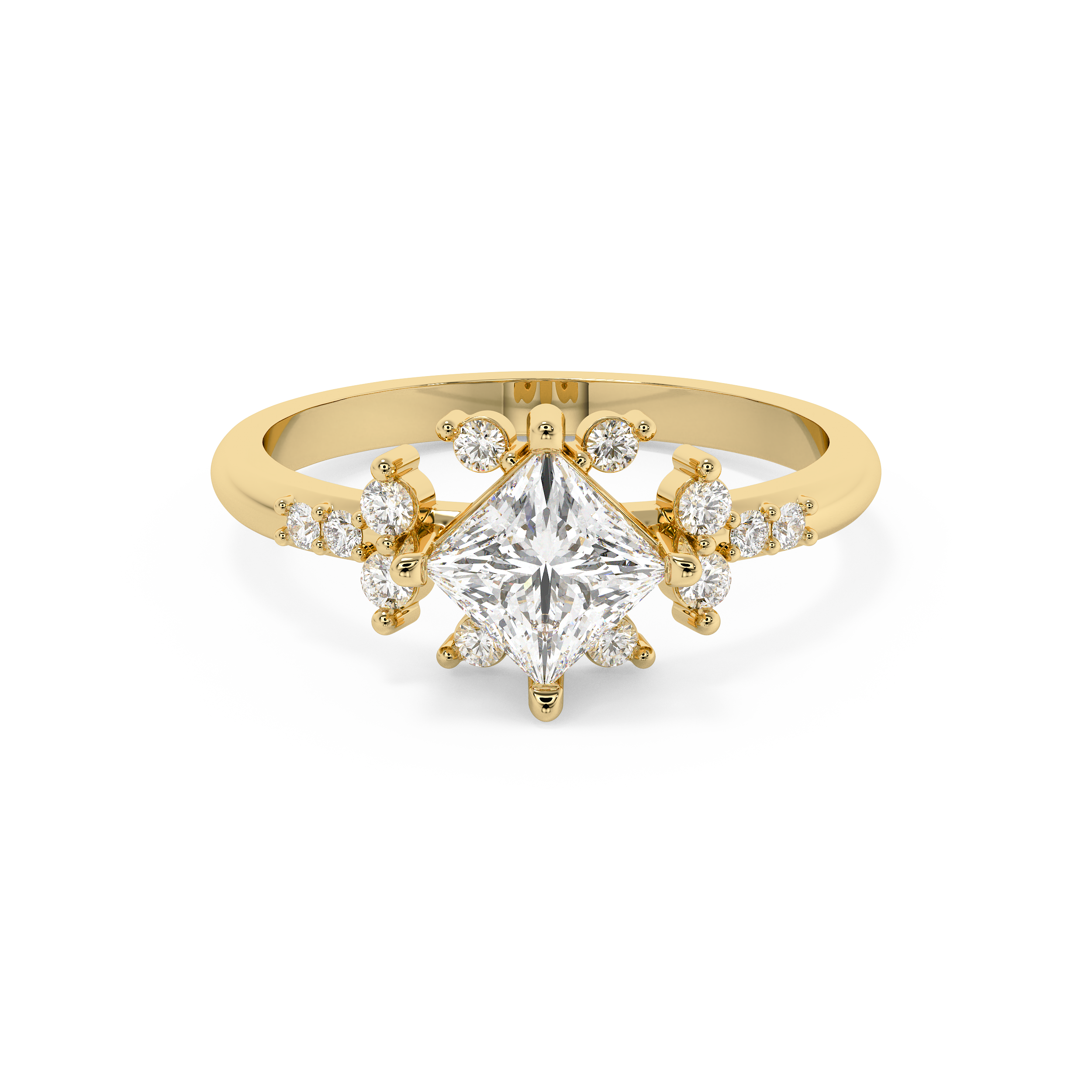 Emerald Solitaire Lab Grown Diamond Engagement Ring