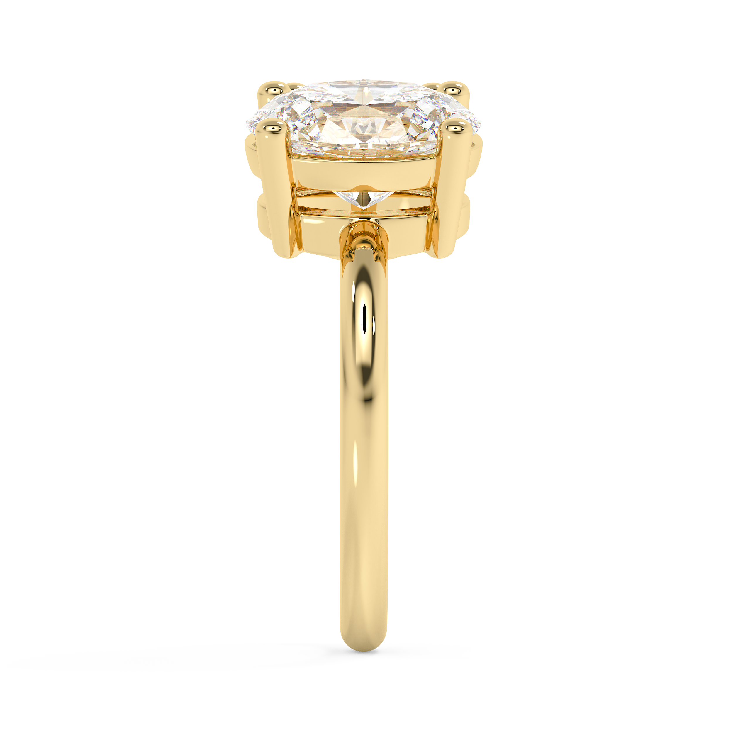 Emerald Solitaire Lab Grown Diamond Engagement Ring