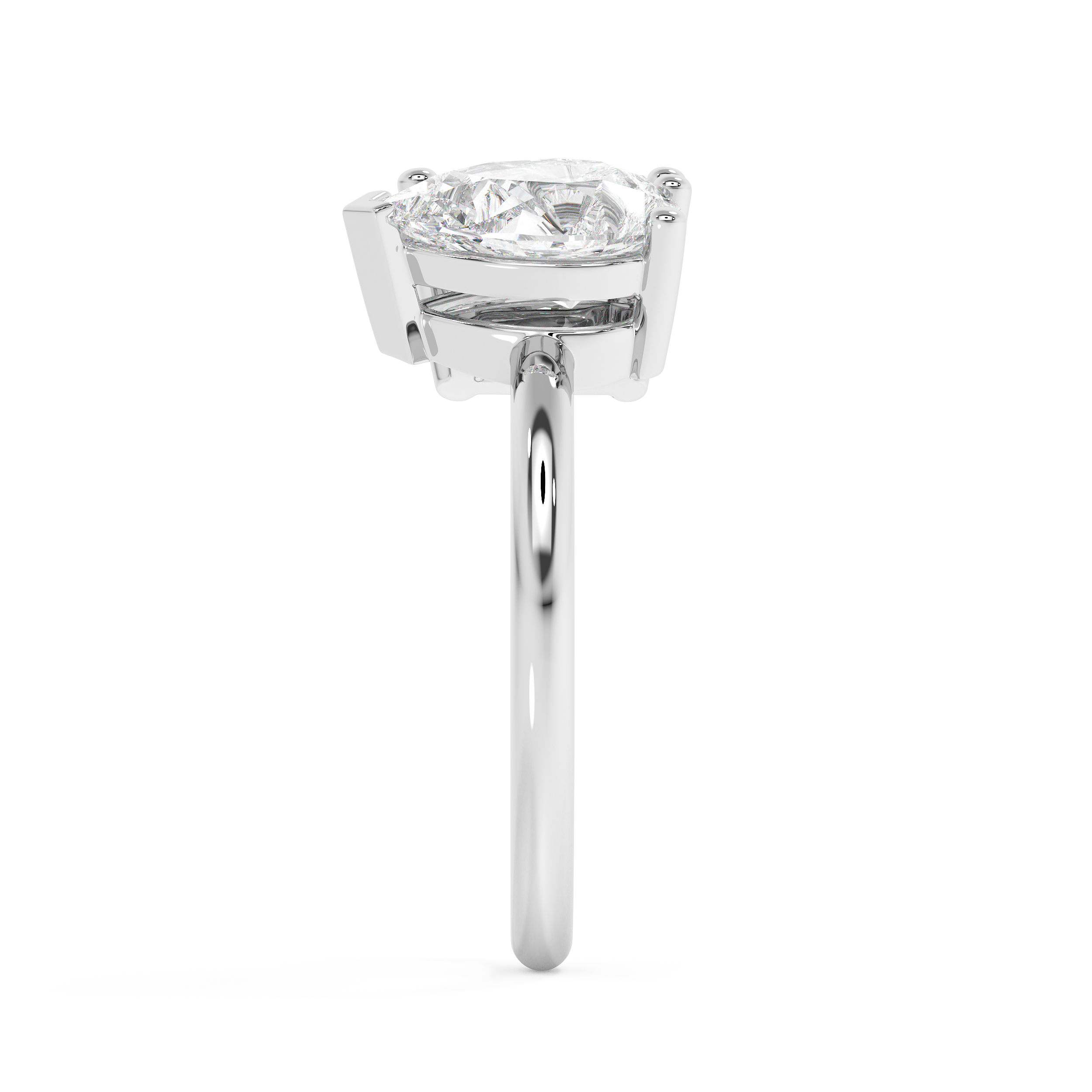 Emerald Solitaire Lab Grown Diamond Engagement Ring