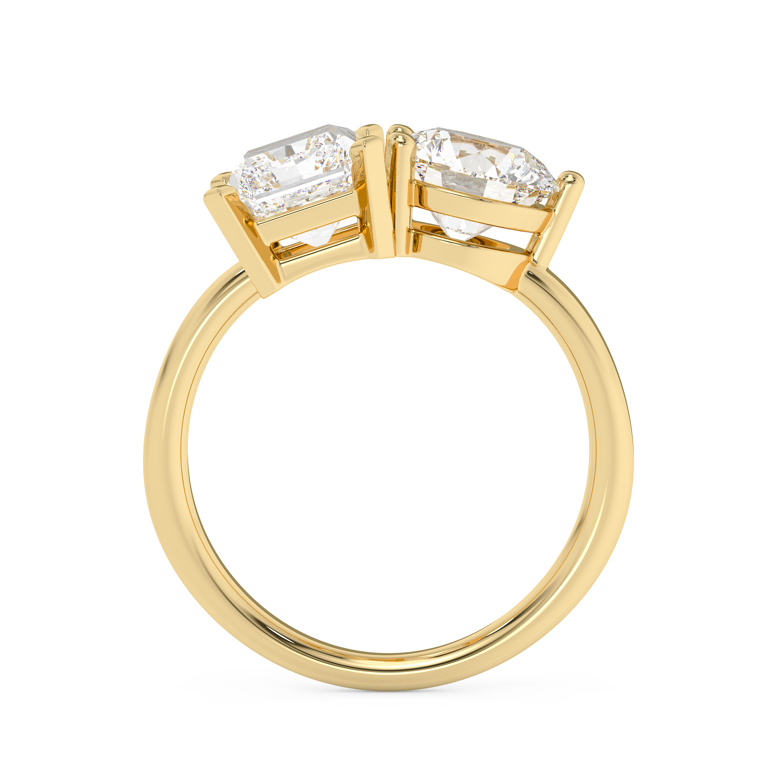 Emerald Solitaire Lab Grown Diamond Engagement Ring