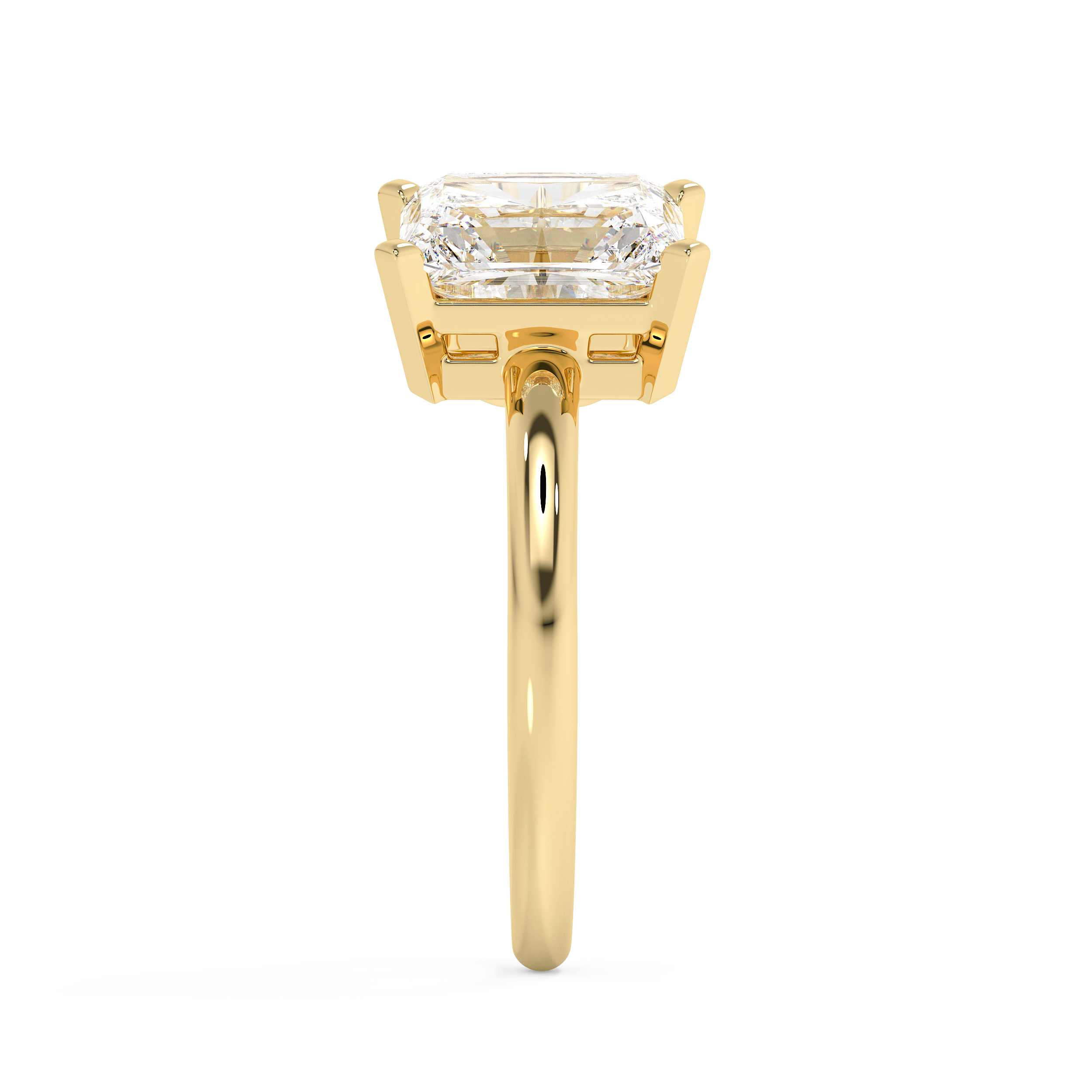 Emerald Solitaire Lab Grown Diamond Engagement Ring