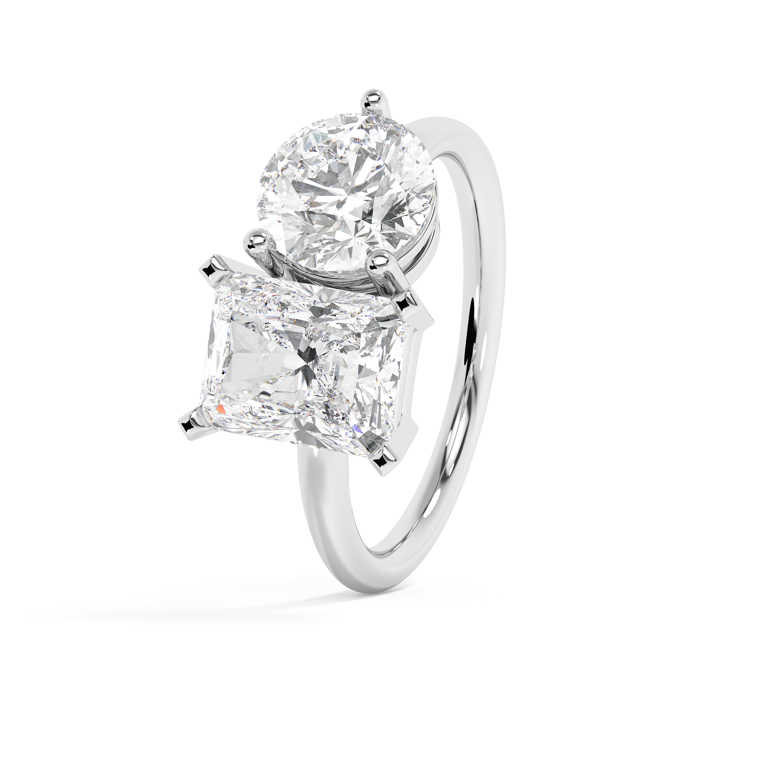 Emerald Solitaire Lab Grown Diamond Engagement Ring