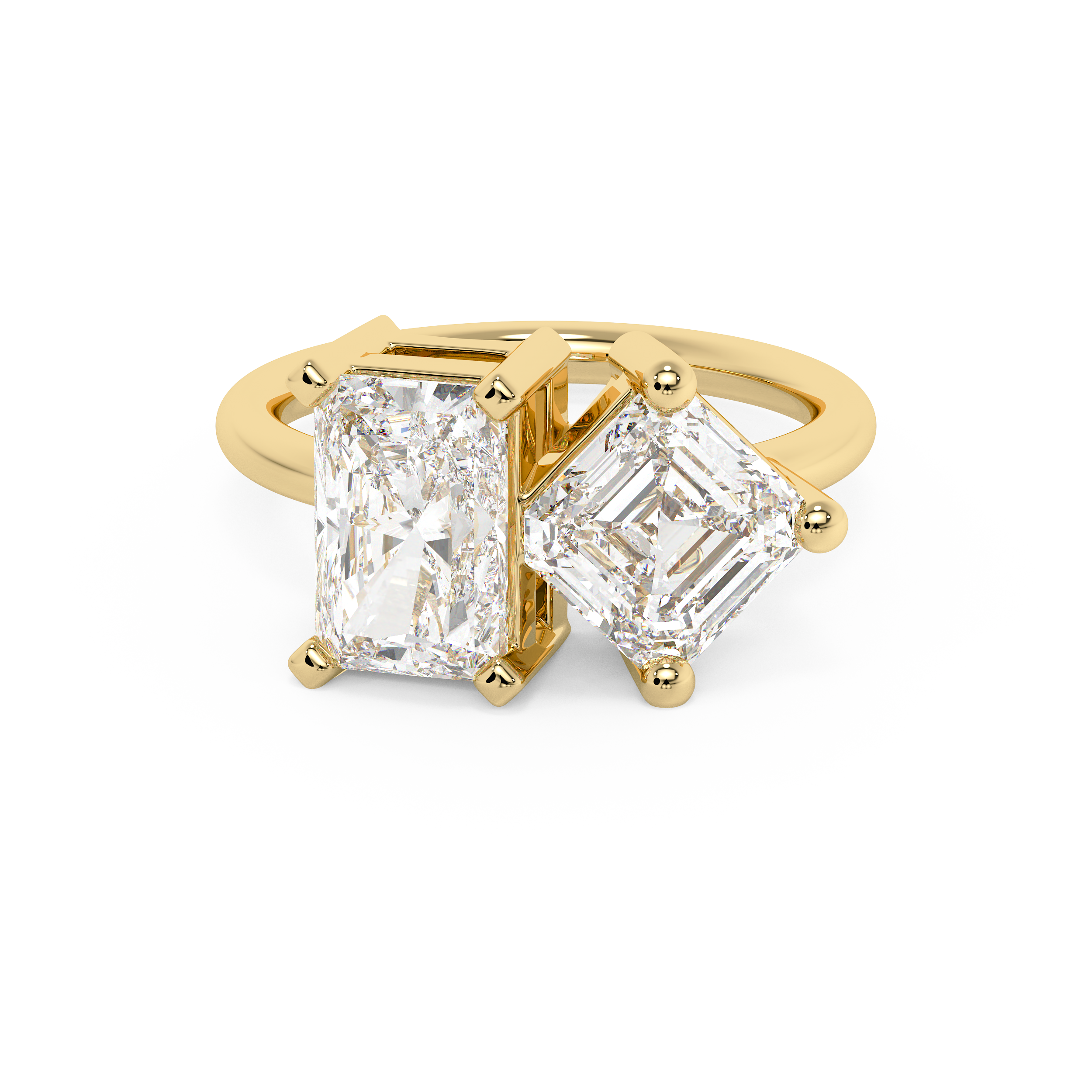 Emerald Solitaire Lab Grown Diamond Engagement Ring